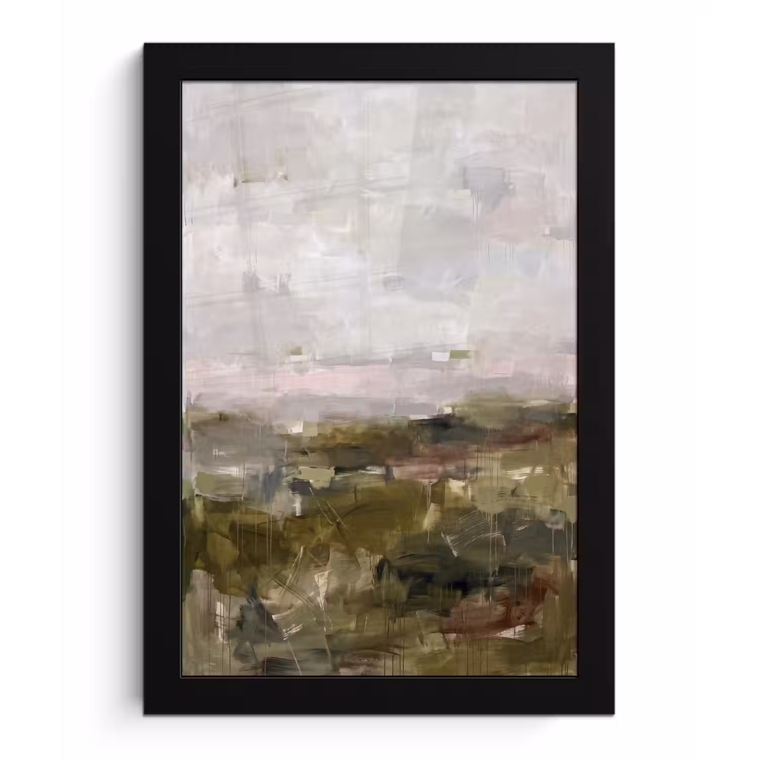 Abstract - Gelaagd - Kunst - Modern - Grijs-Groen fotolijst zwart zonder passe partout klein -3d