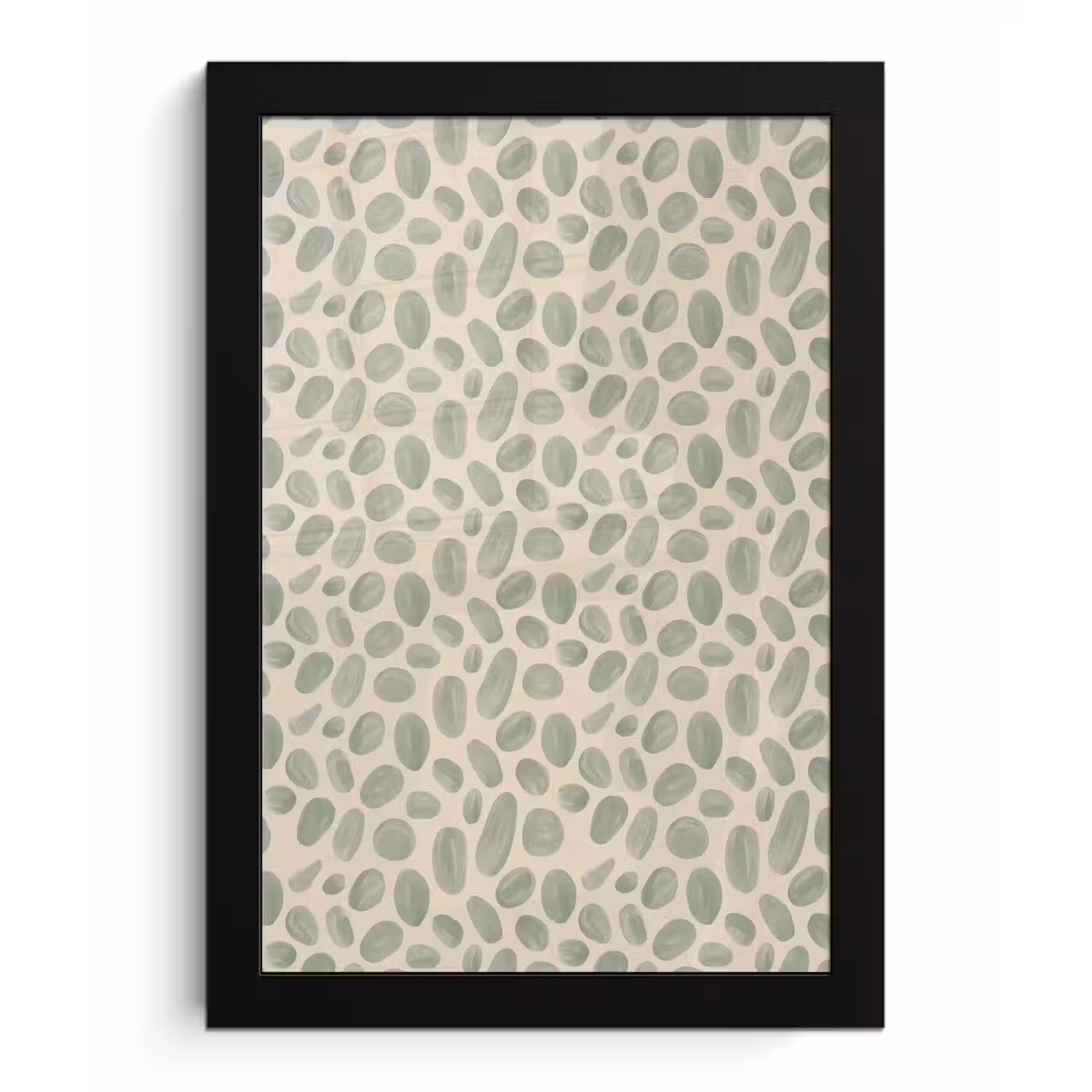 Abstract - Patroon - Organisch - Groen - Modern fotolijst zwart zonder passe partout klein -3d