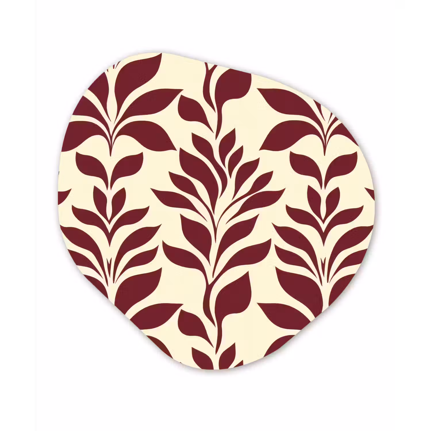 Abstract - Bladeren - Burgundy Wandcirkel Organisch Forex 3mm klein 629 -3d