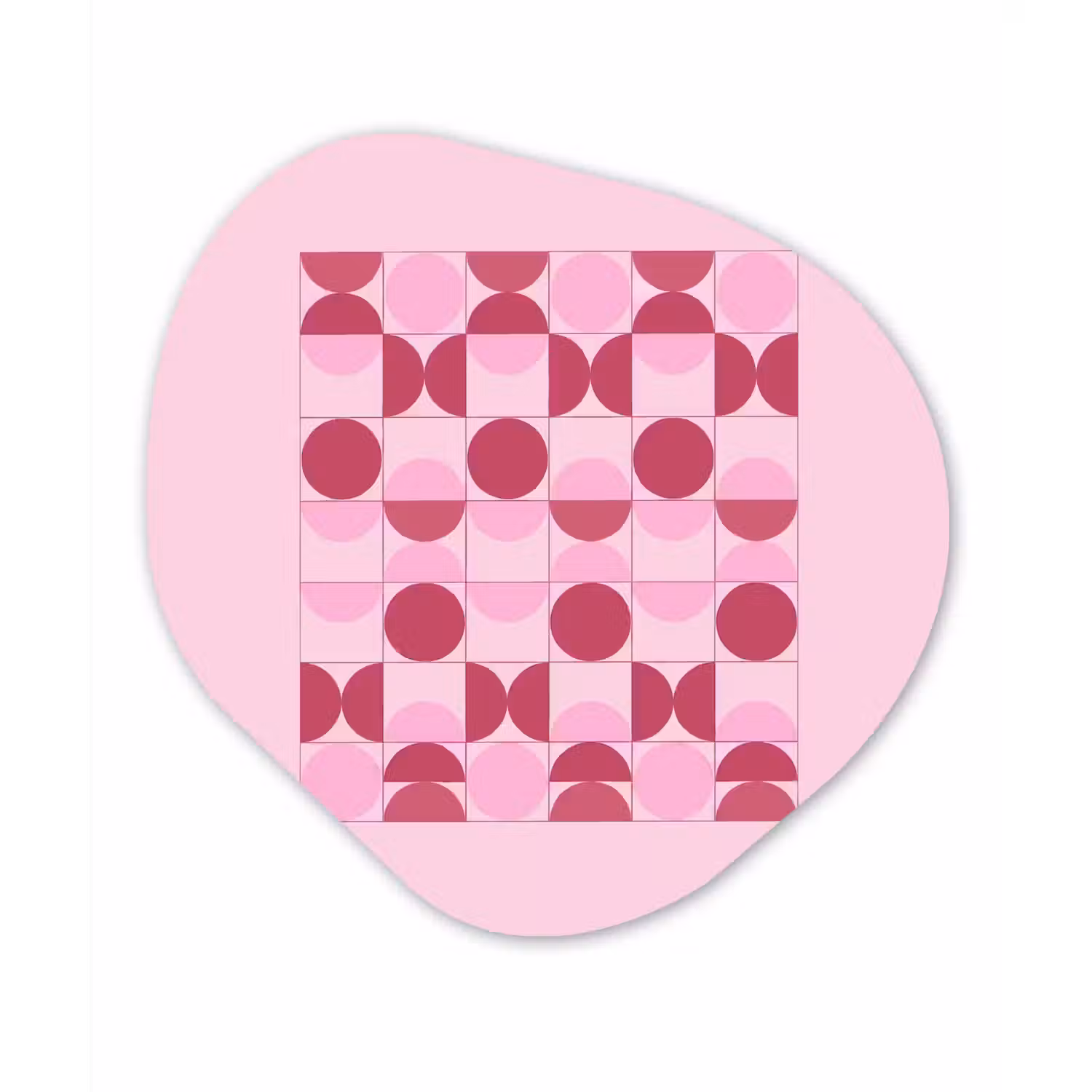 Abstract - Geometrisch - Cirkels - Roze - Modern Wandcirkel Organisch Forex 3mm klein -3d