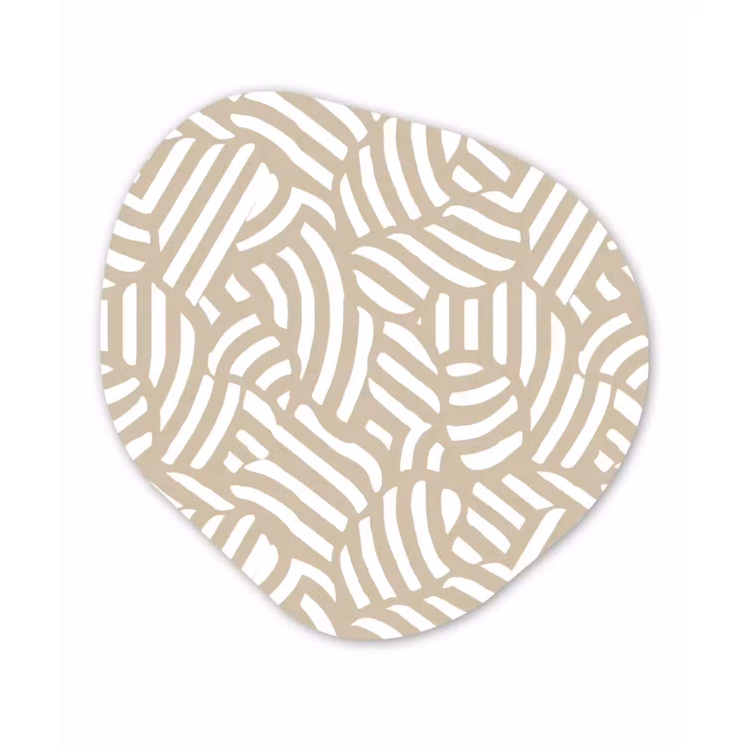 Abstract - Modern - Beige Wandcirkel Organisch Forex 3mm klein 629 -3d