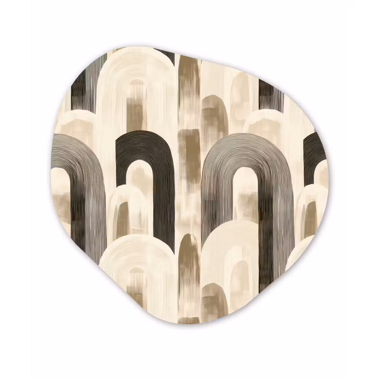 Abstract - Patroon - Bogen Wandcirkel Organisch Forex 3mm klein 629 -3d