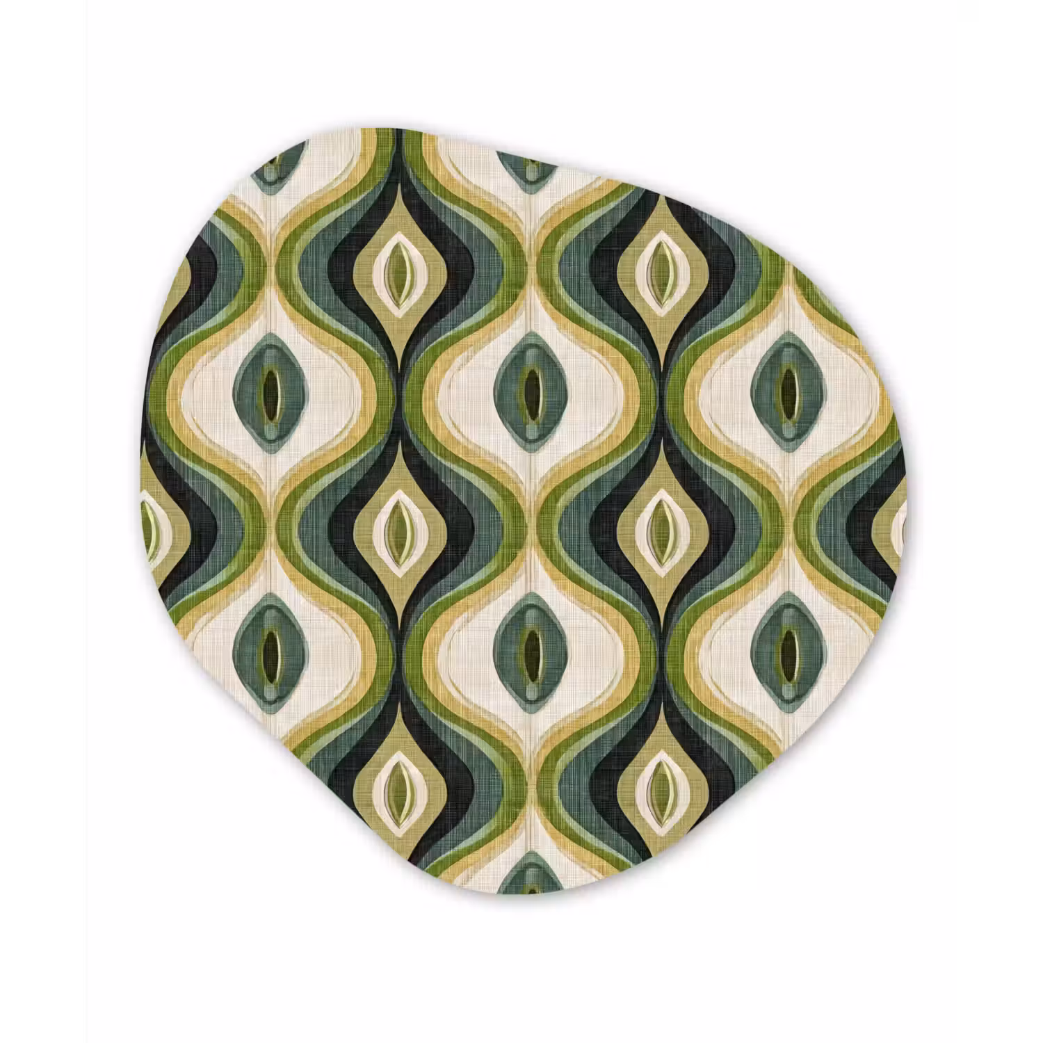 Abstract - Ritmisch - Groen Wandcirkel Organisch Forex 3mm klein 629 -3d