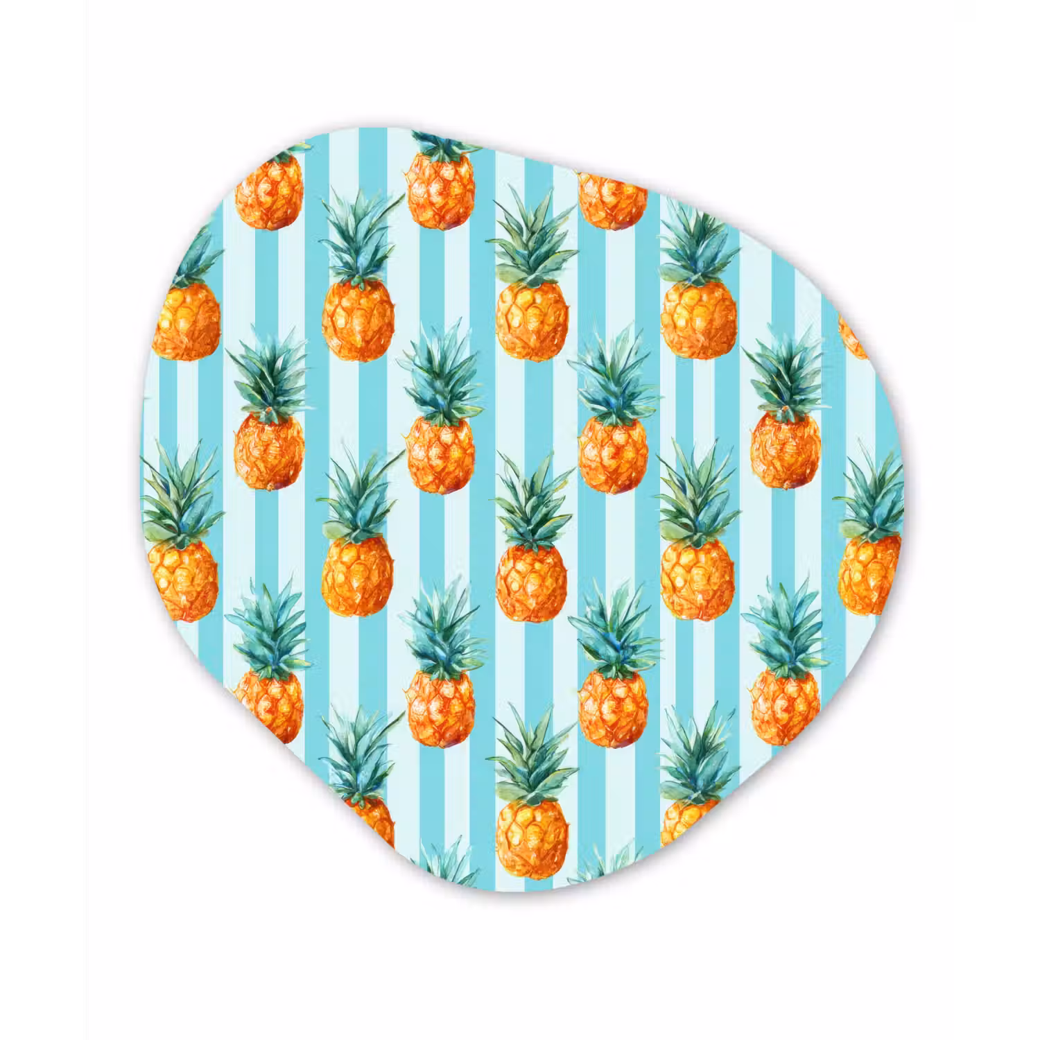 Ananas - Strepen - Groen Wandcirkel Organisch Forex 3mm klein 629 -3d