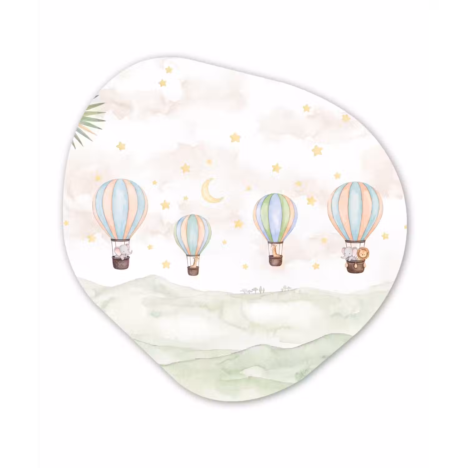 Aquarel - Luchtballonnen - Pastel Wandcirkel Organisch Forex 3mm klein -3d