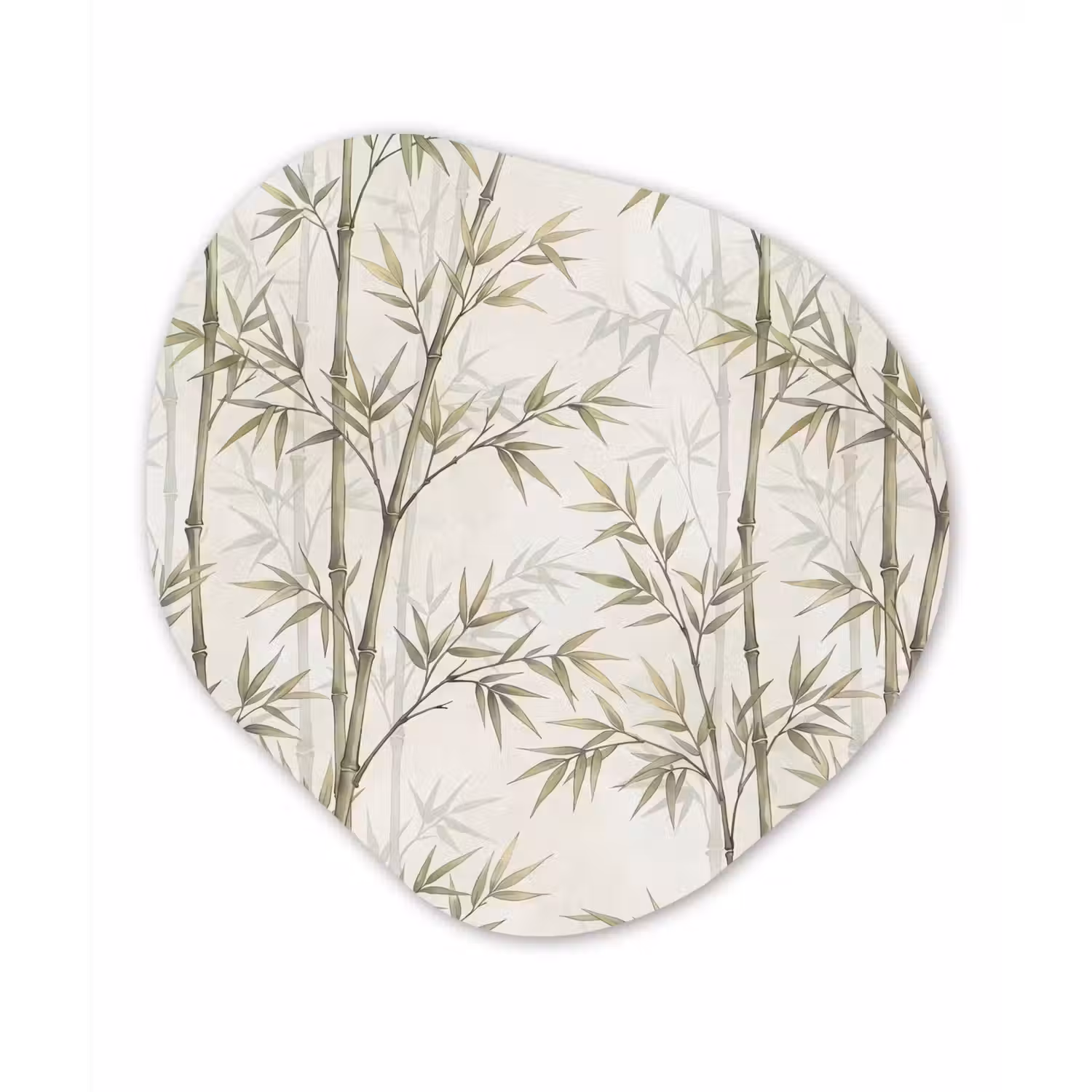 Bamboe - Bladeren - Natuur - Aquarel - Groen Wandcirkel Organisch Forex 3mm klein -3d