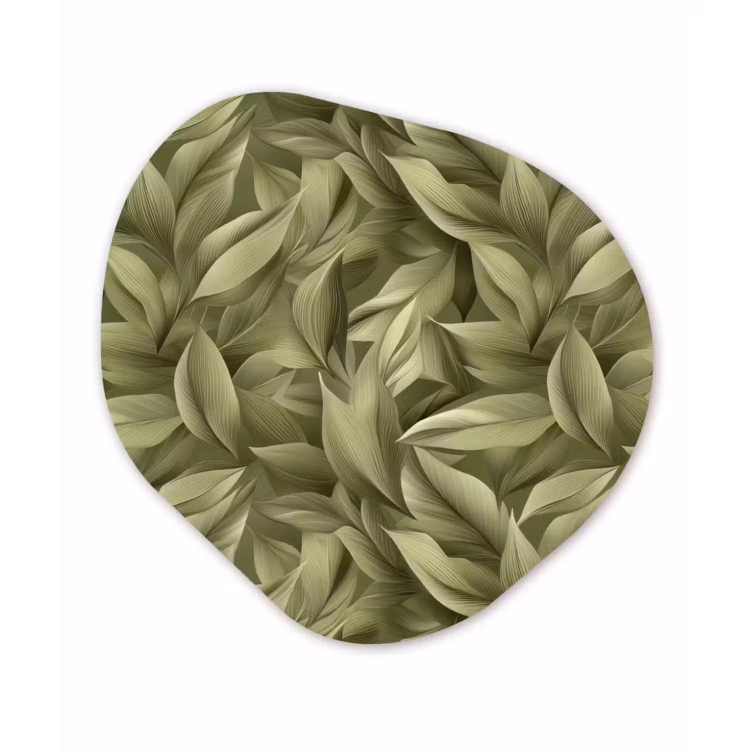 Bladeren - Modern - Groen Wandcirkel Organisch Forex 3mm klein 629 -3d