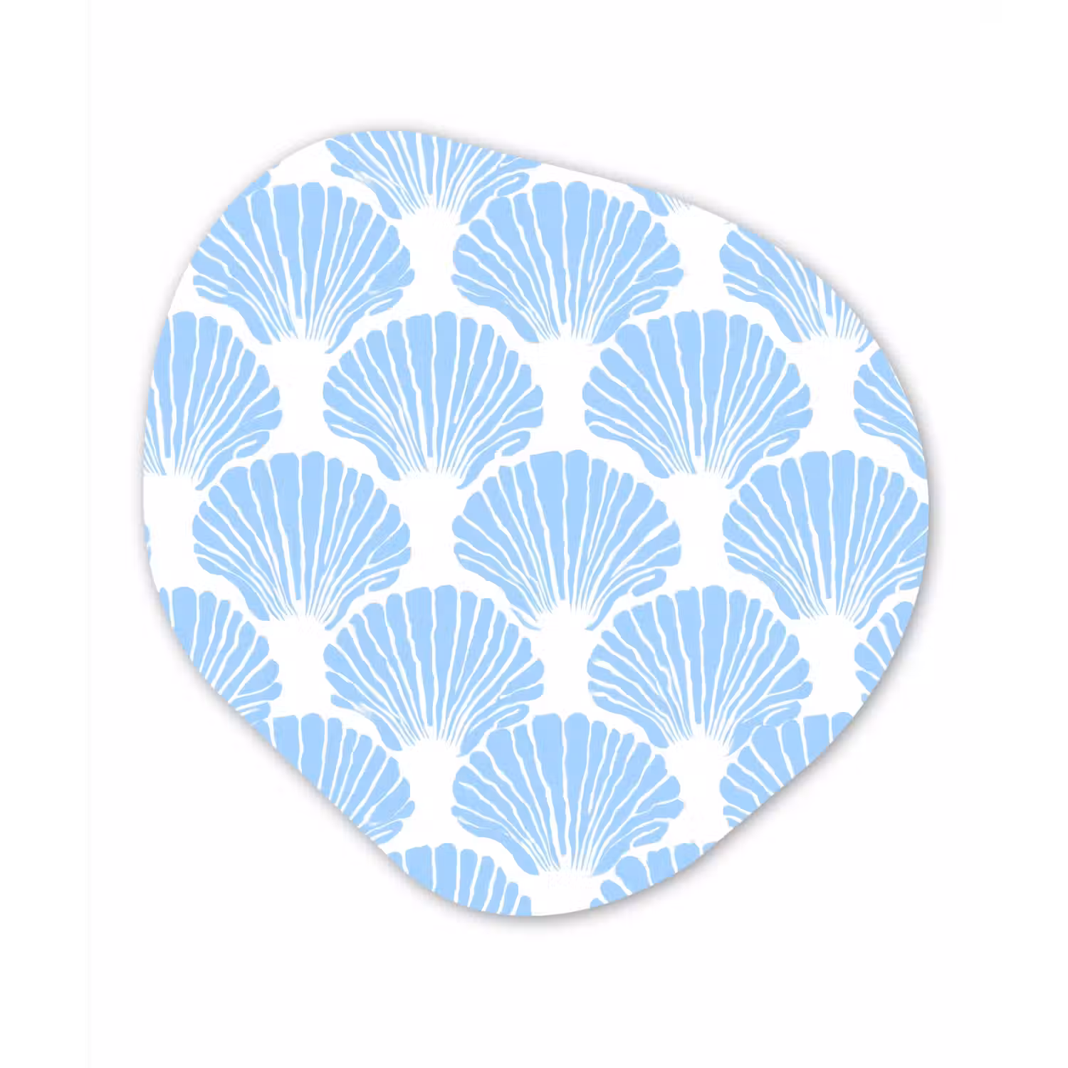 Blauw - Wit - Schelpen - Grafisch - Structuur Wandcirkel Organisch Forex 3mm klein 629 -3d