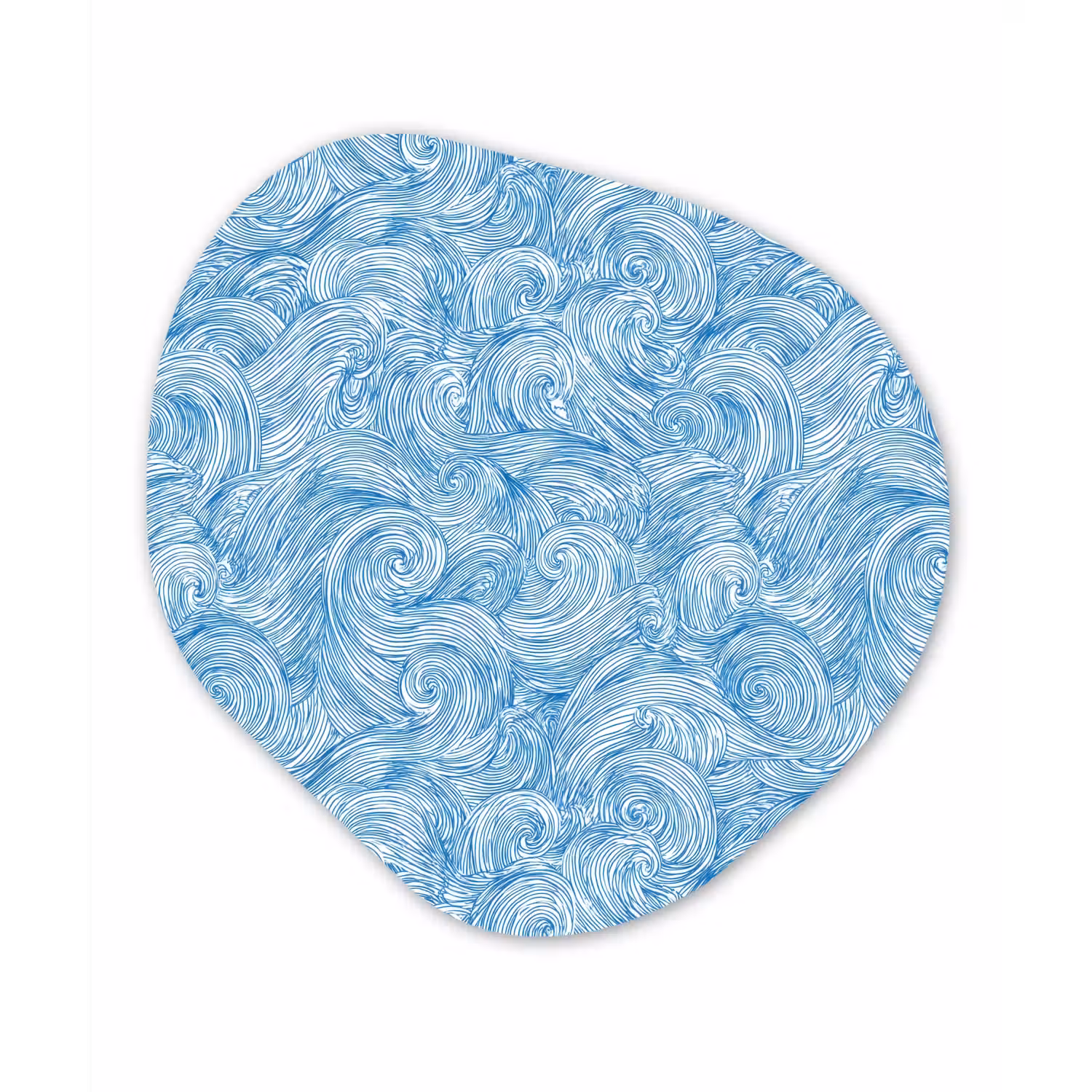 Blauw - Wit - Spiraal - Golven - Lijnen Wandcirkel Organisch Forex 3mm klein 629 -3d