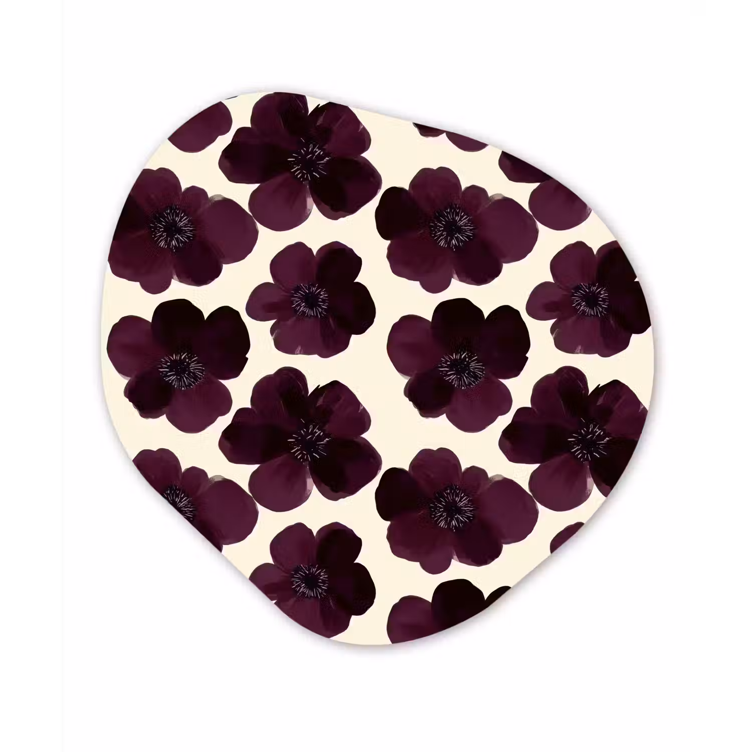 Bloemen - Aquarel - Paars Wandcirkel Organisch Forex 3mm klein 629 -3d
