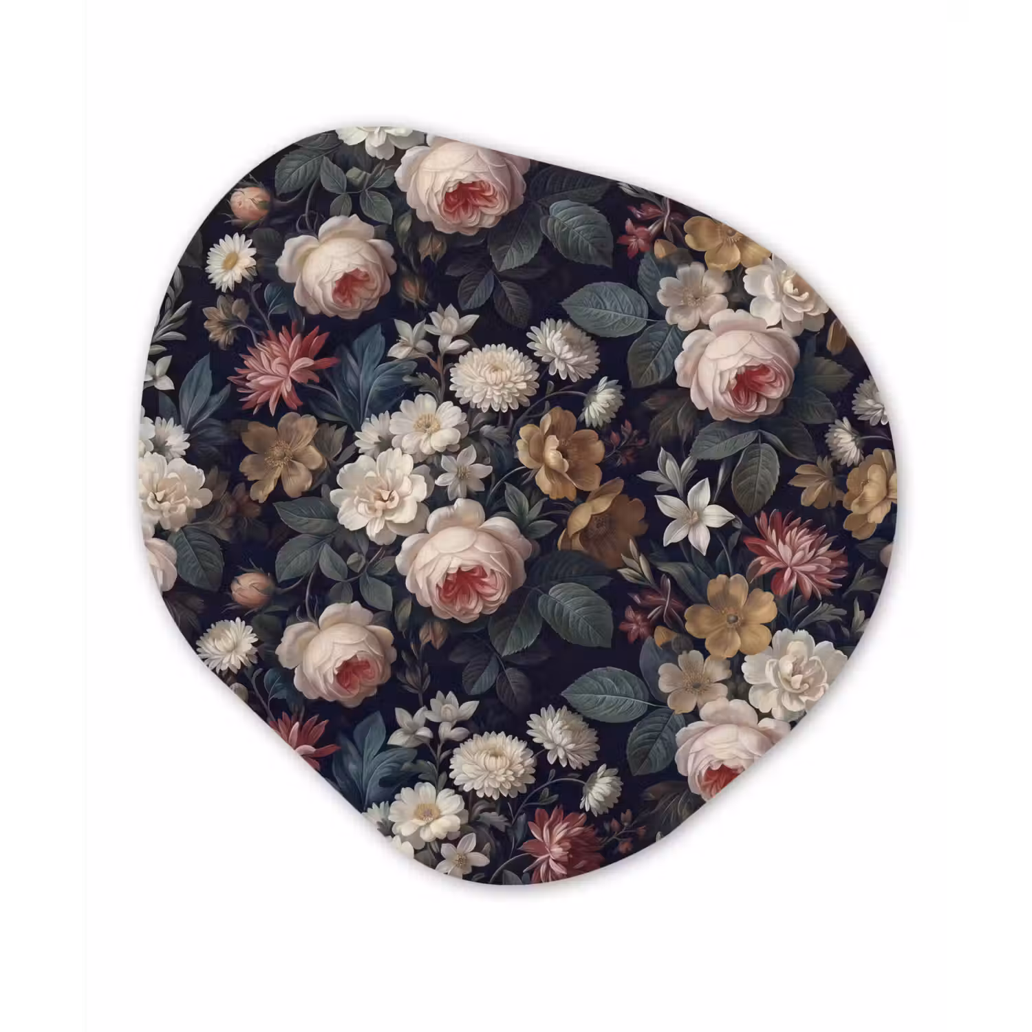Bloemen - Boeket - Botanisch - Vintage - Donkere achtergrond Wandcirkel Organisch Forex 3mm klein -3d