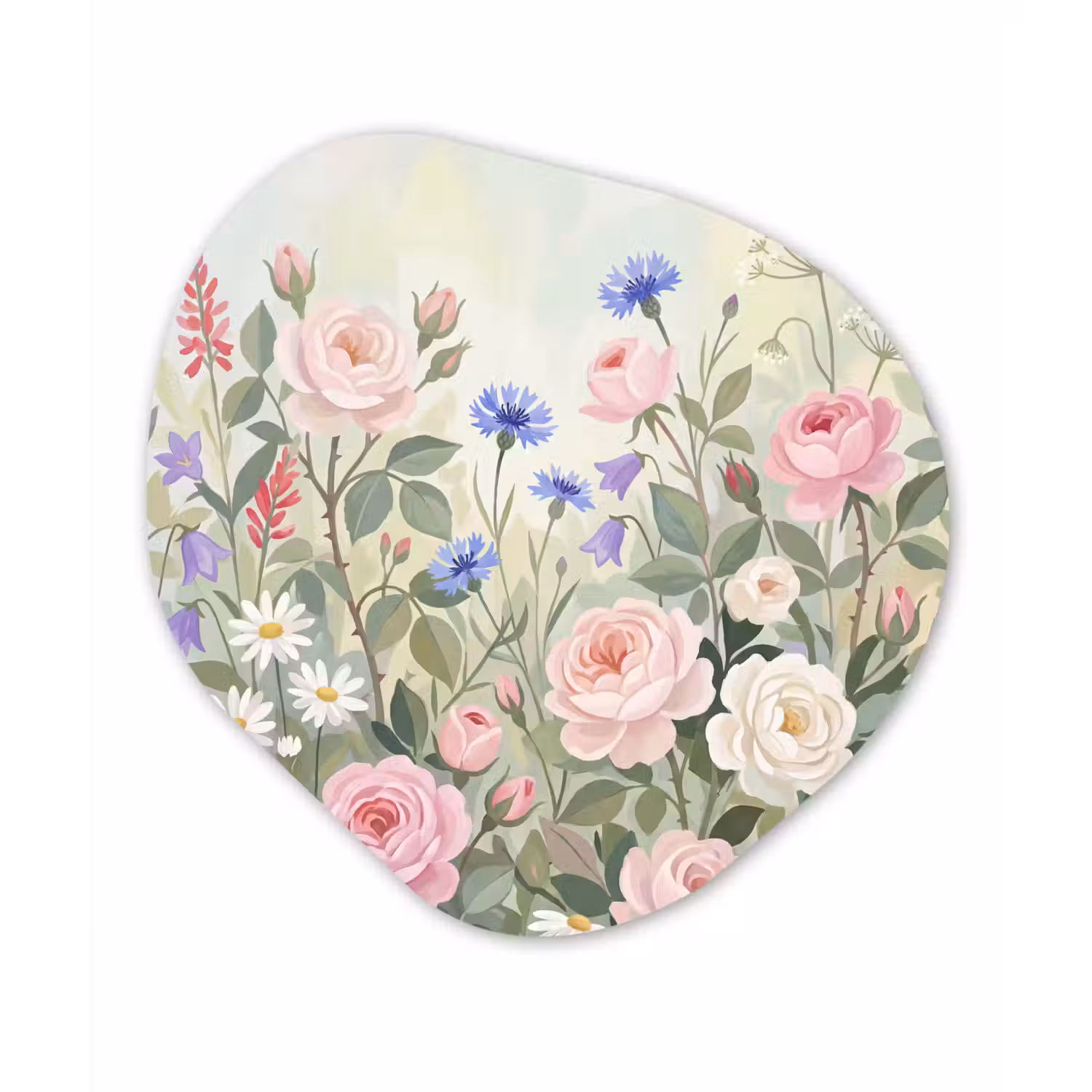 Bloemen - Tuin - Natuur - Kleurrijk Wandcirkel Organisch Forex 3mm klein -3d