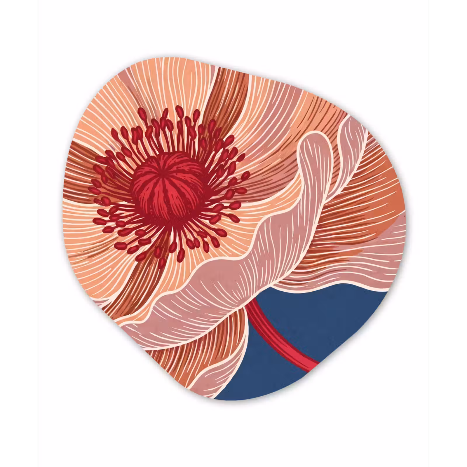 Forexbild Organische Form - Blumen – Modern – Abstrakt - Bloemen - Modern - Abstract Wandcirkel Organisch Forex 3mm klein
