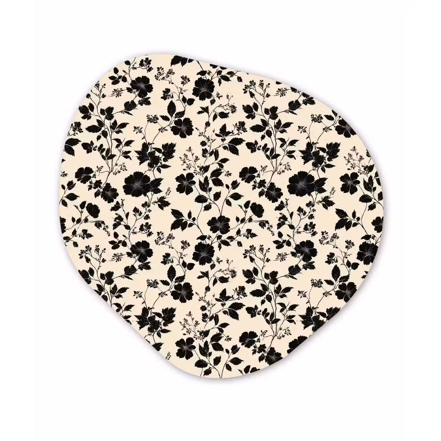 Bloemen - Dessin - Zwart Wandcirkel Organisch Forex 3mm klein 629 -3d