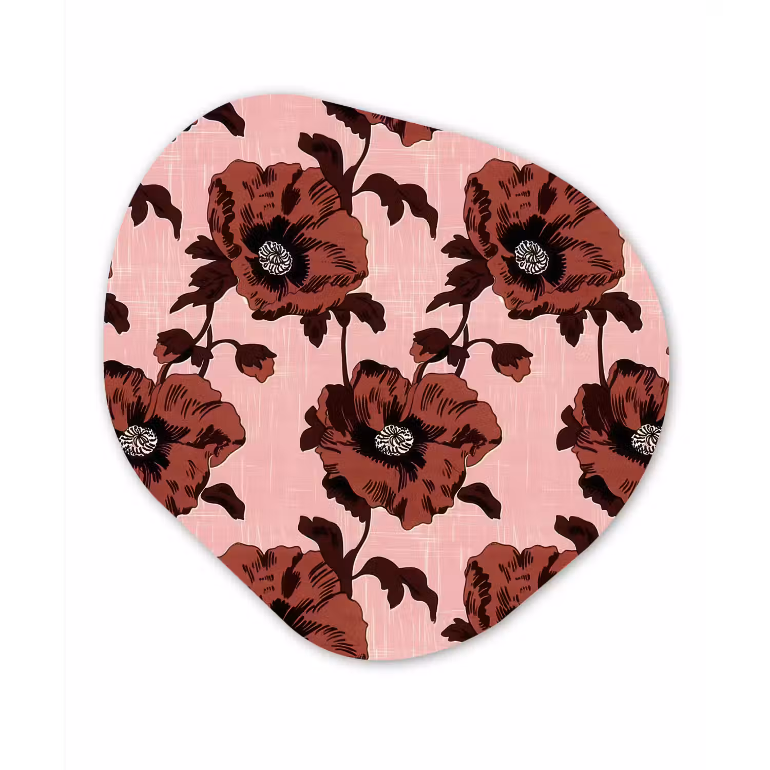 Bloemen - Retro - Rood Wandcirkel Organisch Forex 3mm klein 629 -3d
