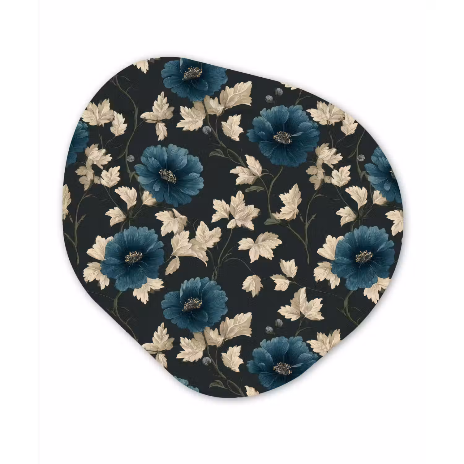 Botanisch - Bloemen - Blauw Wandcirkel Organisch Forex 3mm klein 629 -3d