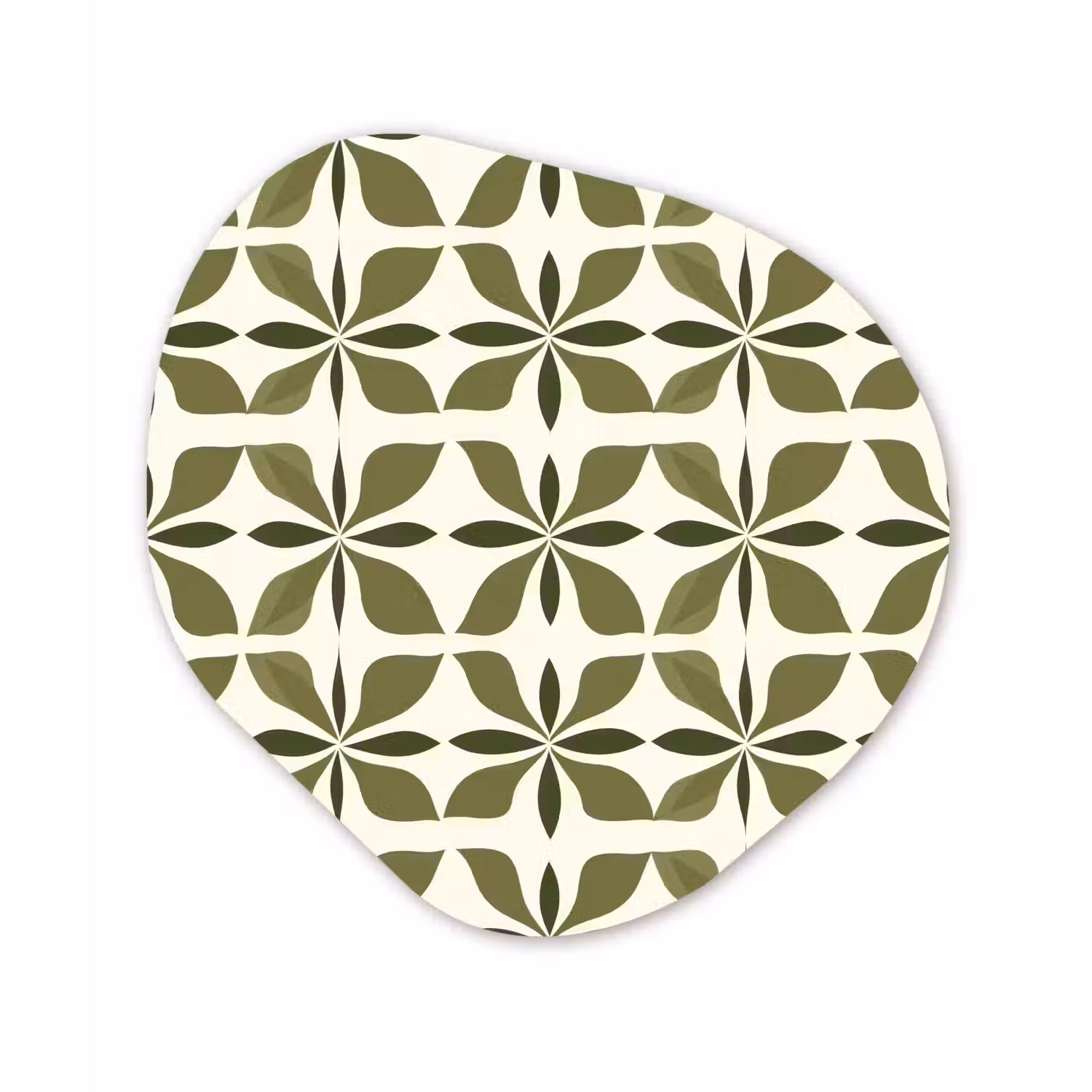 Botanisch - Retro - Groen Wandcirkel Organisch Forex 3mm klein 629 -3d