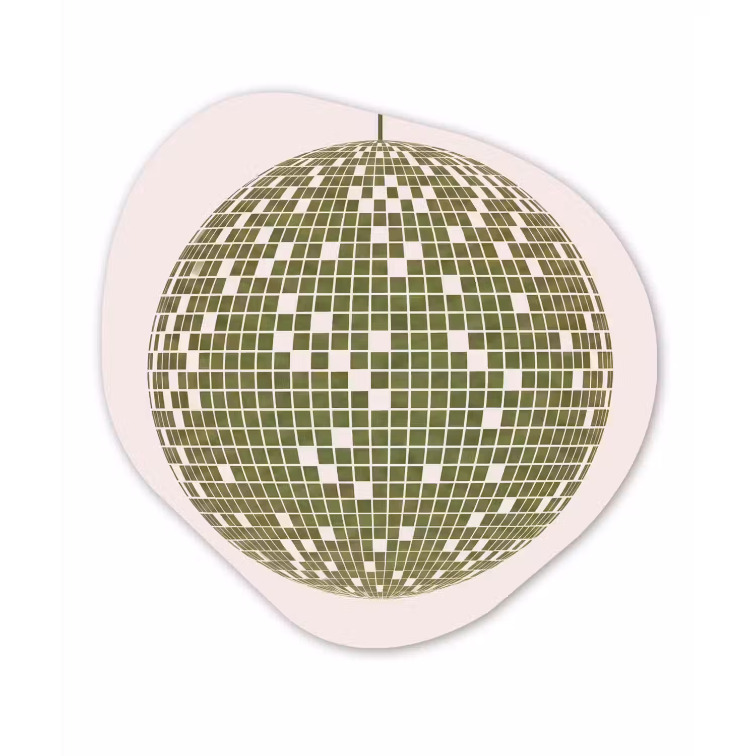 Disco - Bal - Groen - Abstract - Modern Wandcirkel Organisch Forex 3mm klein -3d