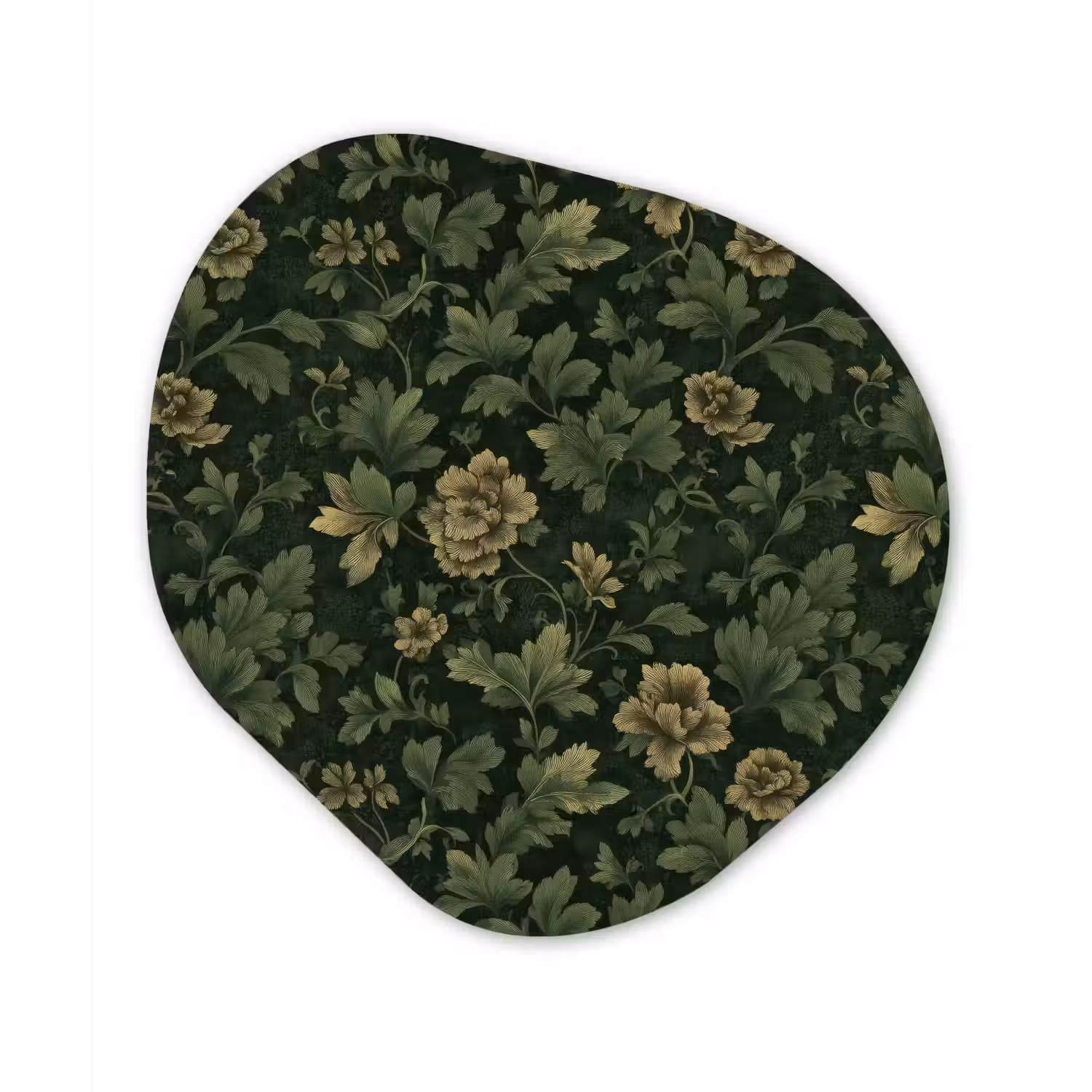 Donker - Groen - Goud - Botanisch Wandcirkel Organisch Forex 3mm klein 629 -3d