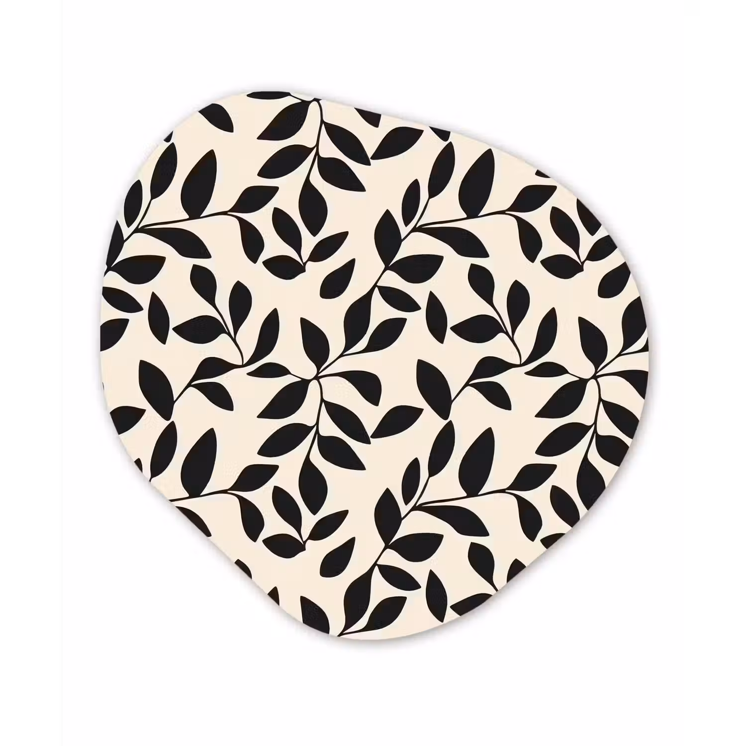 Elegant - Patroon - Zwart - Beige Wandcirkel Organisch Forex 3mm klein 629 -3d