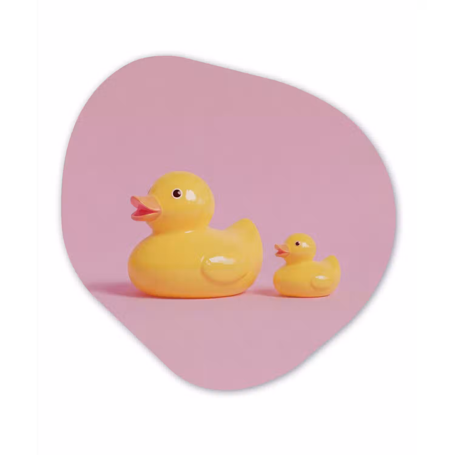 Eendjes - Vrolijk - Roze Wandcirkel Organisch Forex 3mm klein -3d