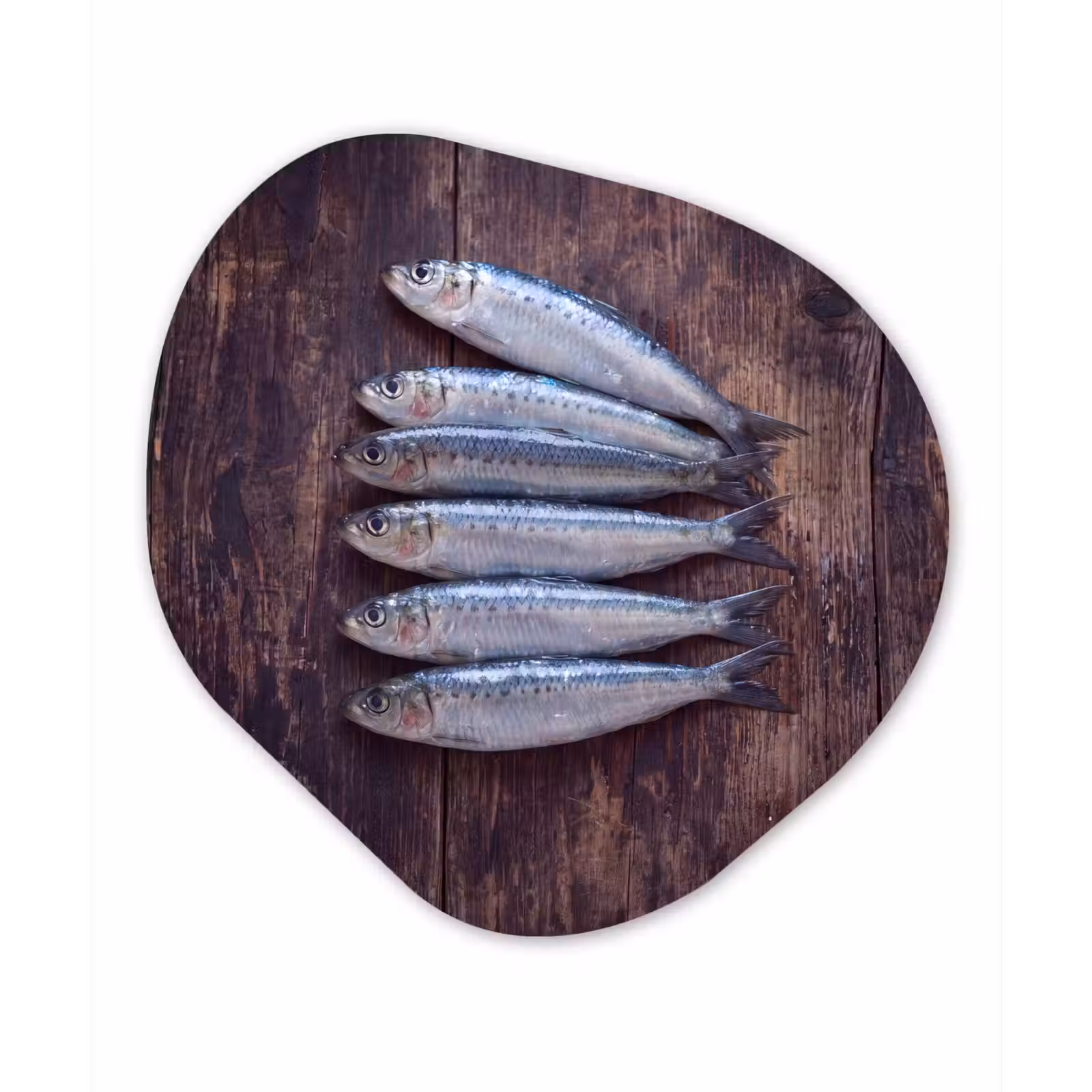 Forexbild Organische Form - Fisch – Holz – Essen - Vis - Hout - Eten Wandcirkel Organisch Forex 3mm klein