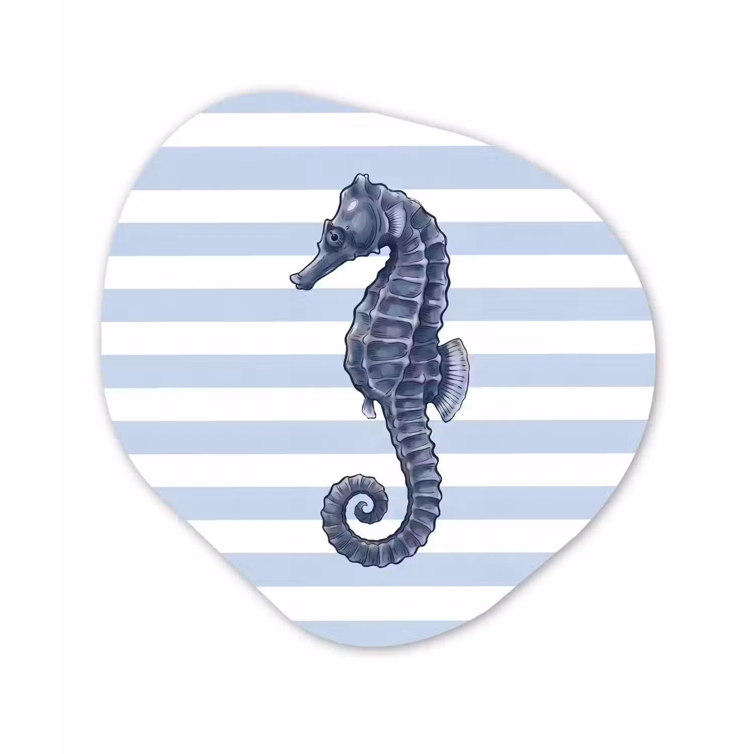Vis - Oceaan - Illustratie - Blauw - Strepen Wandcirkel Organisch Forex 3mm klein -3d