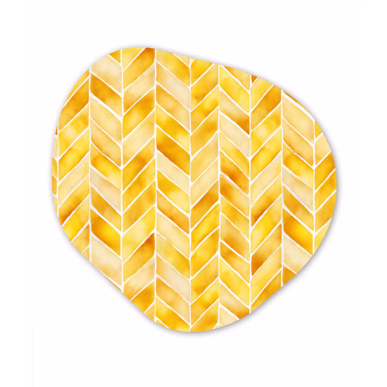 Visgraat - Aquarel - Patronen - Goudgeel Wandcirkel Organisch Forex 3mm klein 629 -3d
