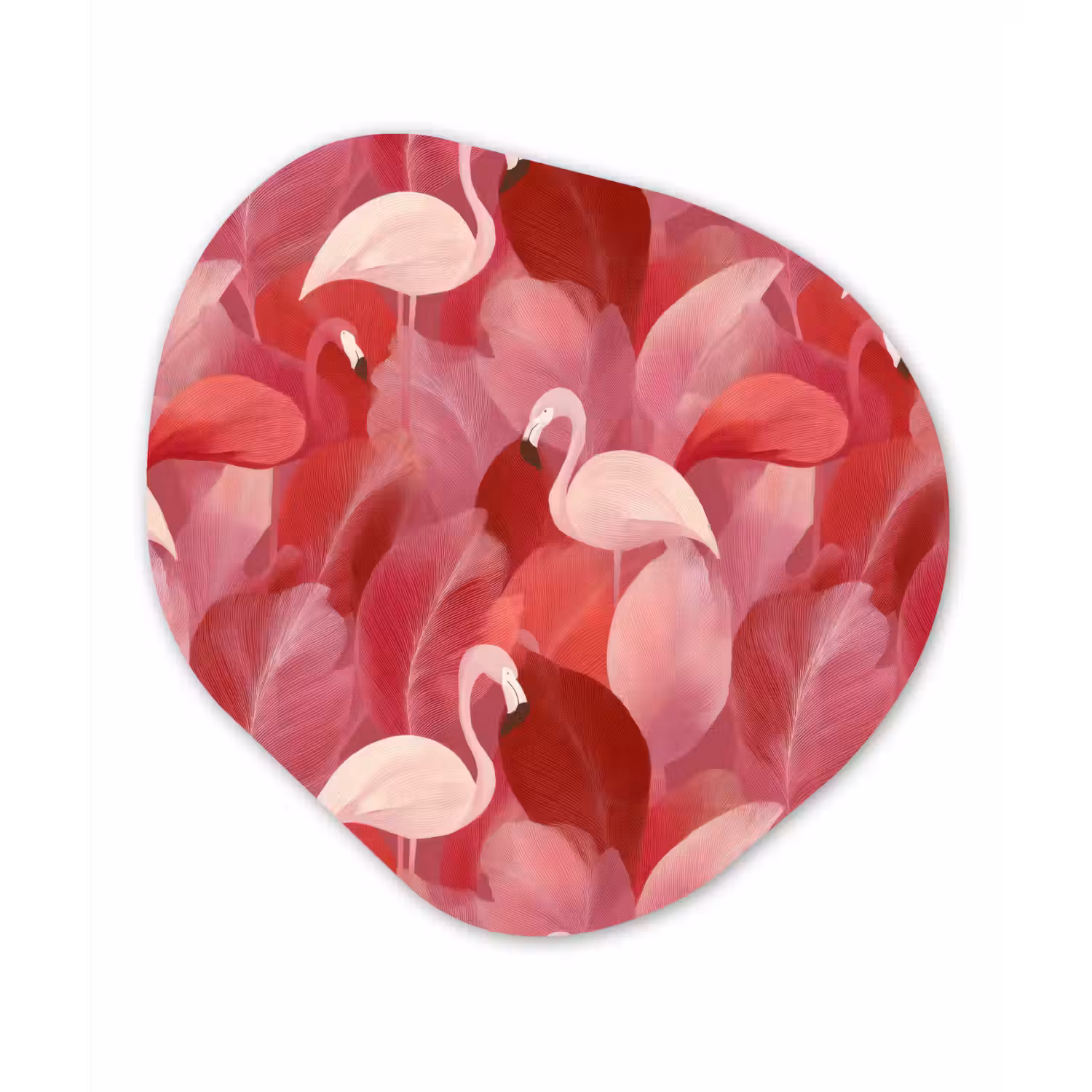 Flamingo - Botanisch - Elegant - Roze - Rood Wandcirkel Organisch Forex 3mm klein 629 -3d