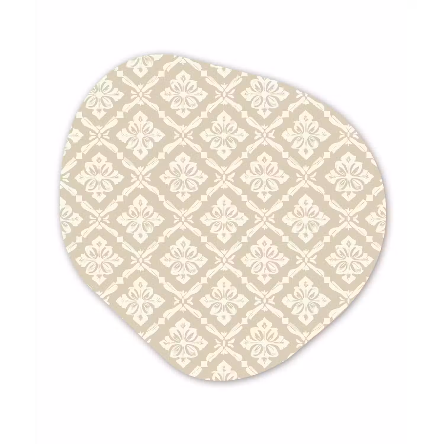 Floraal - Ornament - Beige Wandcirkel Organisch Forex 3mm klein 629 -3d
