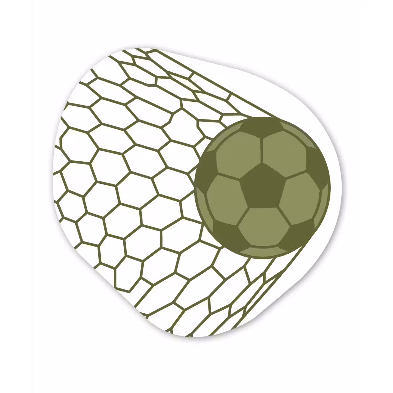 Voetbal - Goal - Sport - Groen Wandcirkel Organisch Forex 3mm klein -3d
