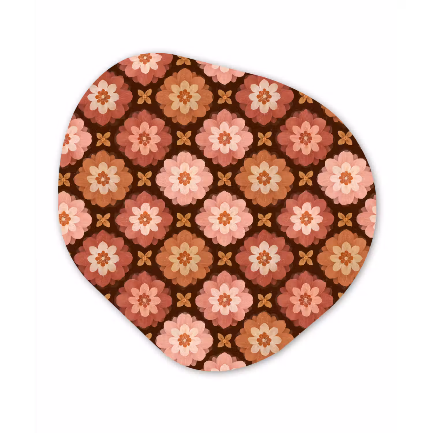Geometrisch - Bloemen - Kleurrijk Wandcirkel Organisch Forex 3mm klein 629 -3d