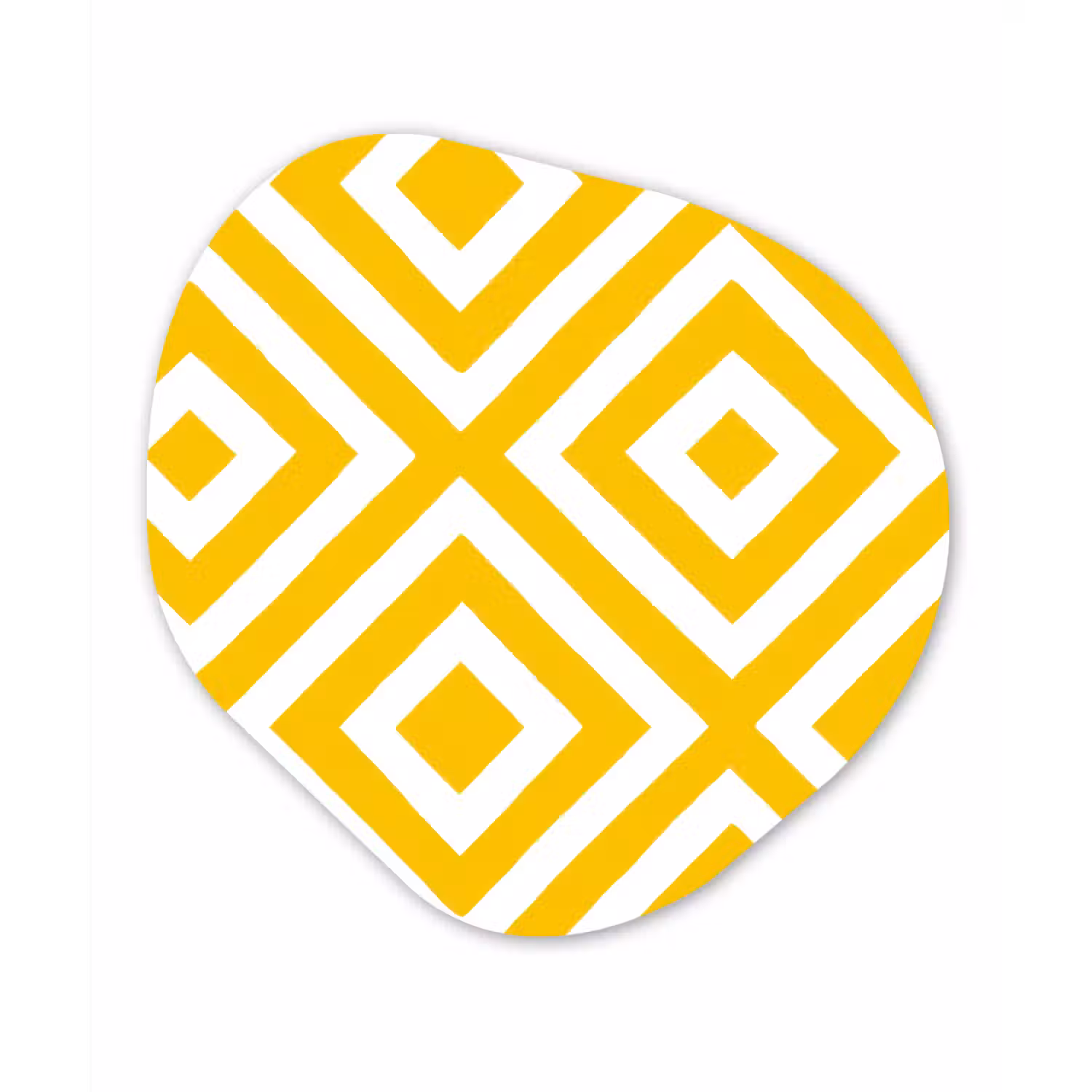 Geometrisch - Lijnen - Modern - Geel - Wit Wandcirkel Organisch Forex 3mm klein 629 -3d