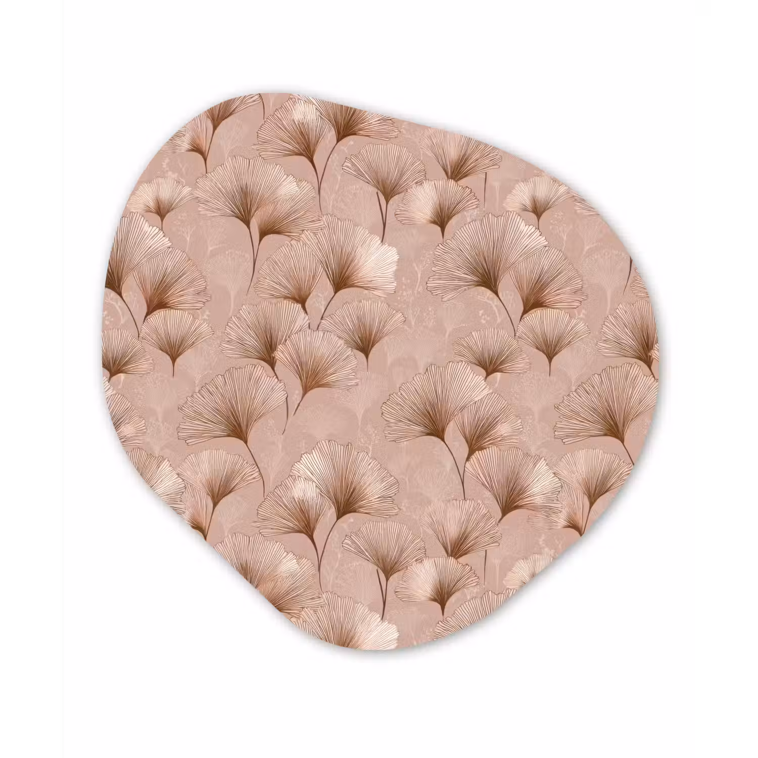 Ginkgo - Patroon - Roze Wandcirkel Organisch Forex 3mm klein 629 -3d
