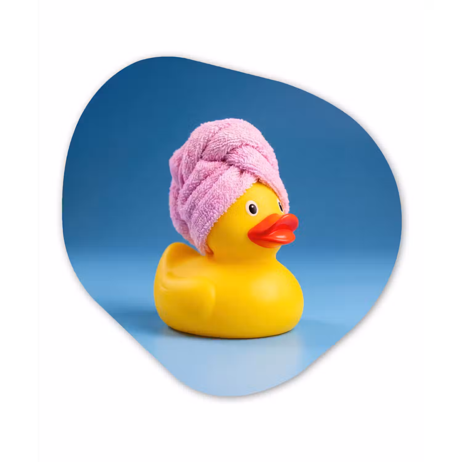 Badeend - Handdoek - Blauw Wandcirkel Organisch Forex 3mm klein -3d