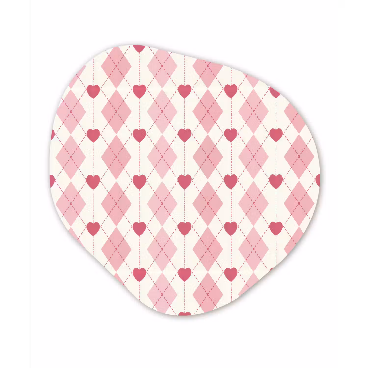 Ruiten - Klassiek - Roze - Wit Wandcirkel Organisch Forex 3mm klein 629 -3d