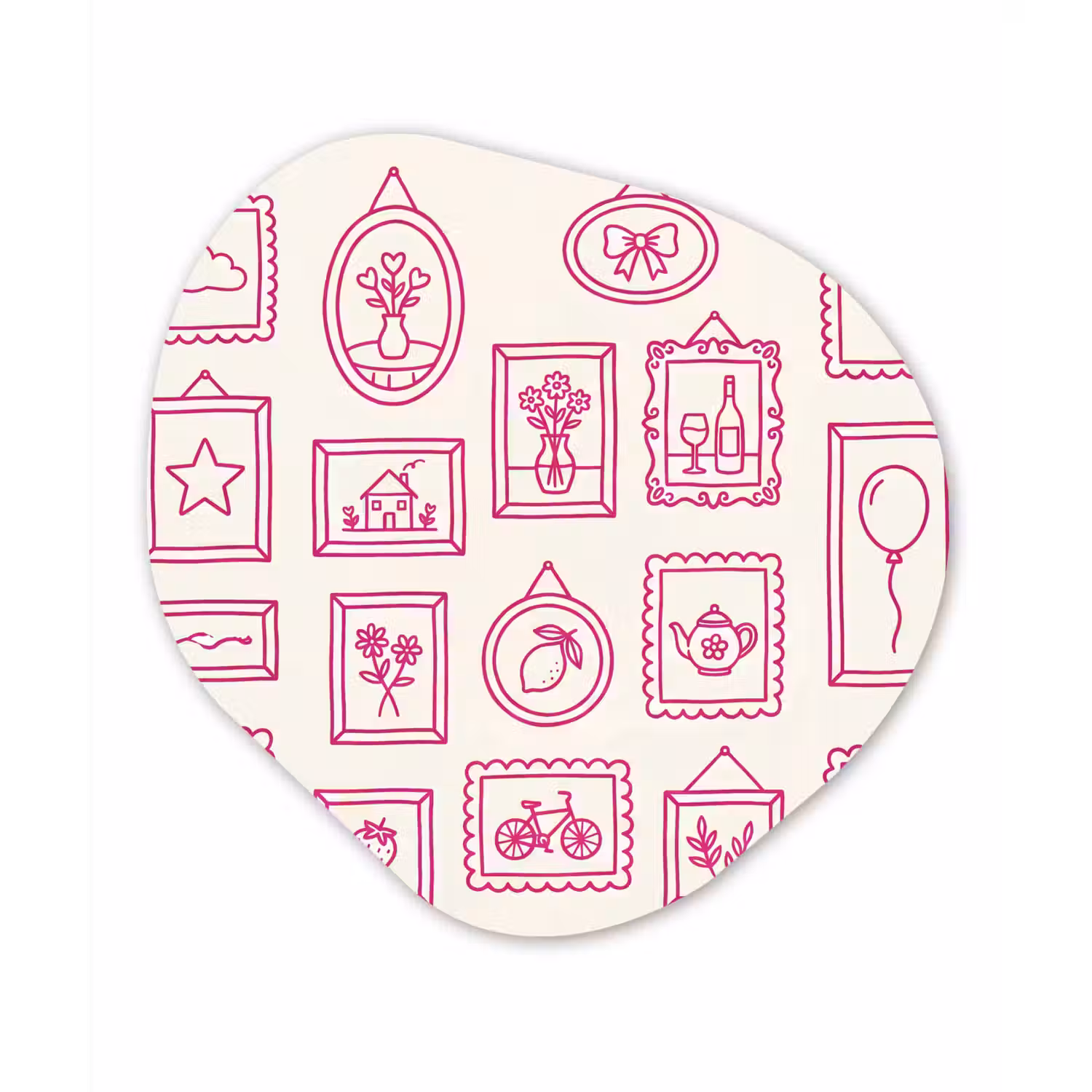 Illustratie - Collectie - Kunst - Minimalistisch - Roze Wandcirkel Organisch Forex 3mm klein -3d