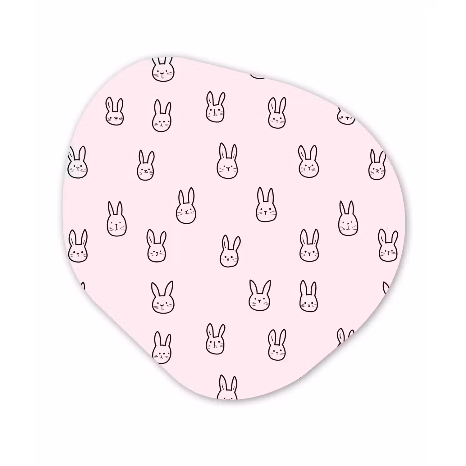 Konijnen - Minimalistisch - Roze Wandcirkel Organisch Forex 3mm klein 629 -3d
