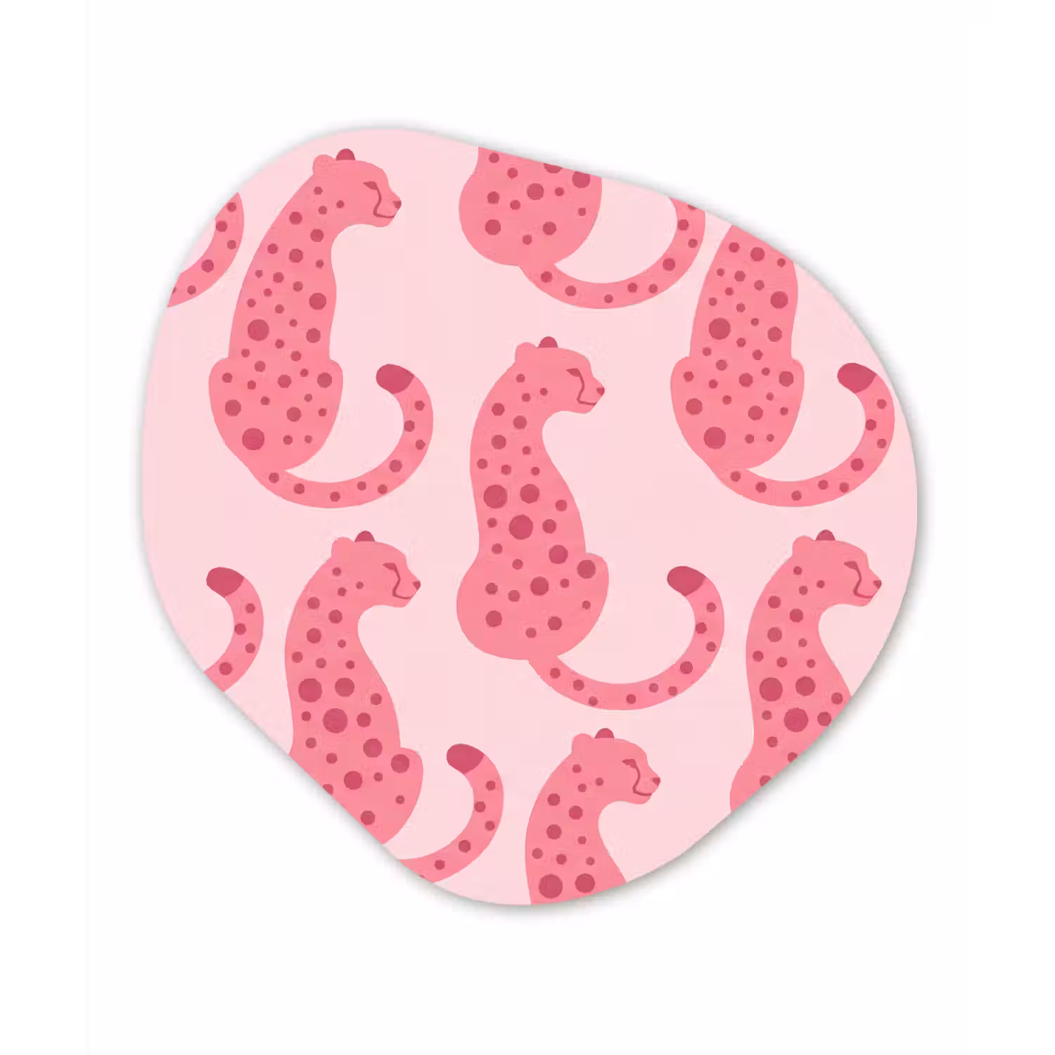 Kat - Gevlekt - Dieren - Patroon - Roze Wandcirkel Organisch Forex 3mm klein -3d