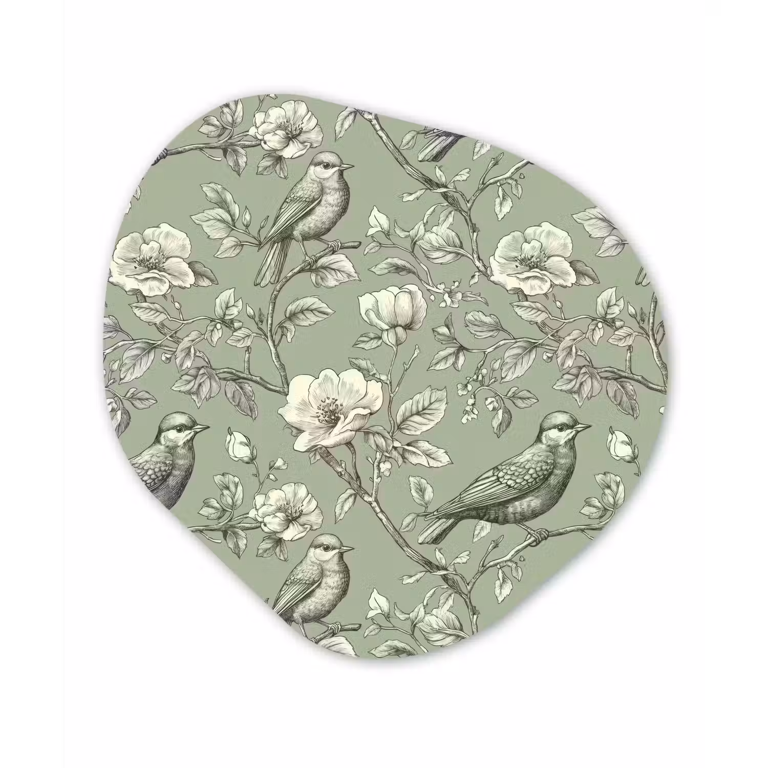 Klassiek - Botanisch - Groen Wandcirkel Organisch Forex 3mm klein 629 -3d