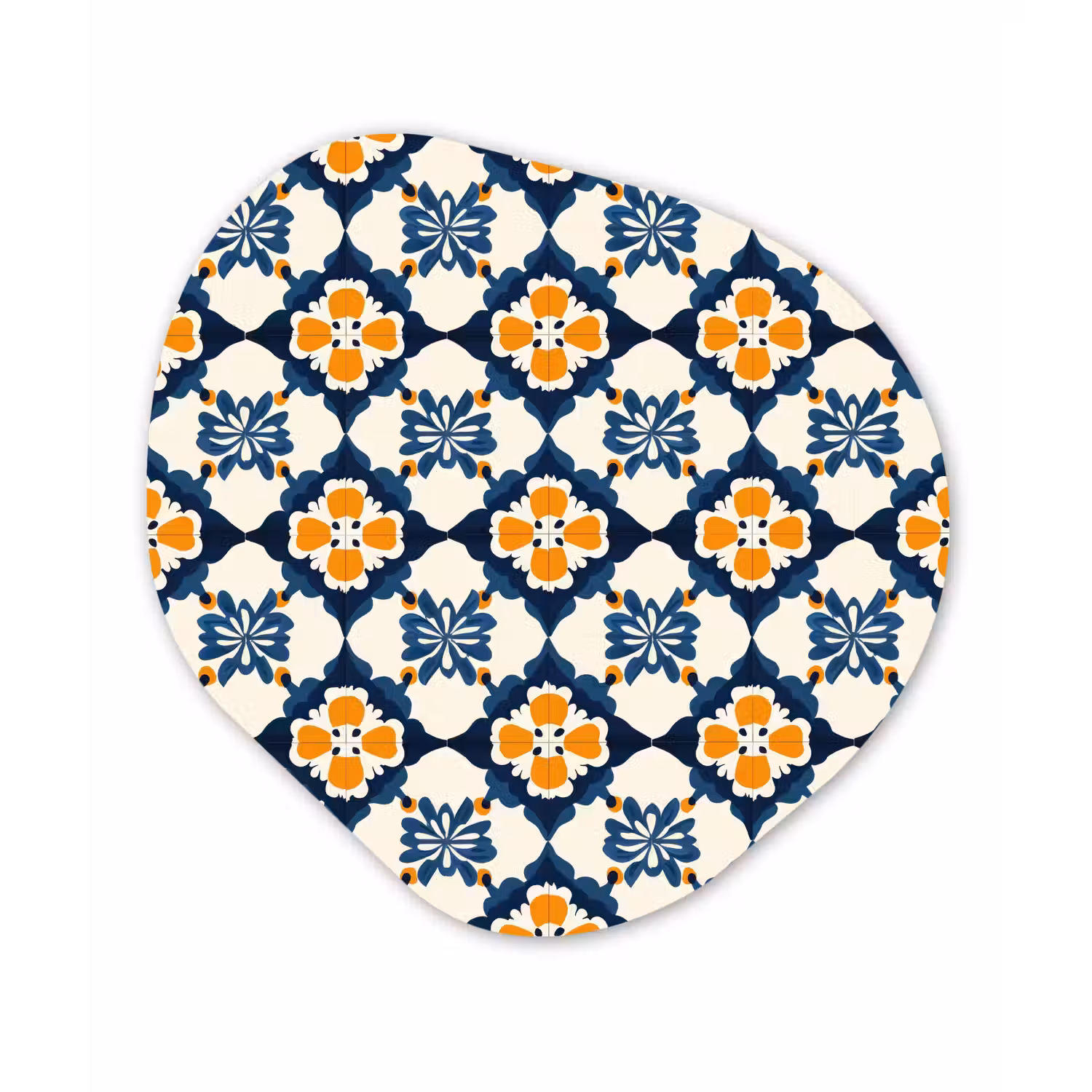 Klassiek - Geometrisch - Blauw Wandcirkel Organisch Forex 3mm klein 629 -3d
