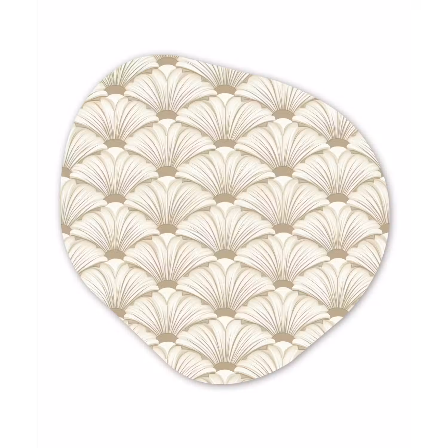 Klassiek - Art - Beige Wandcirkel Organisch Forex 3mm klein 629 -3d