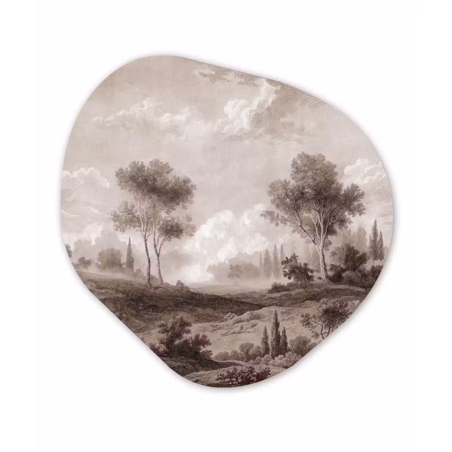 Klassiek - Landschap - Neutraal Wandcirkel Organisch Forex 3mm klein -3d