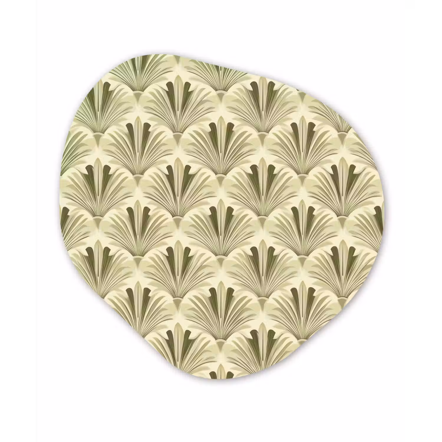 Klassiek - Waaier - Groen Wandcirkel Organisch Forex 3mm klein 629 -3d