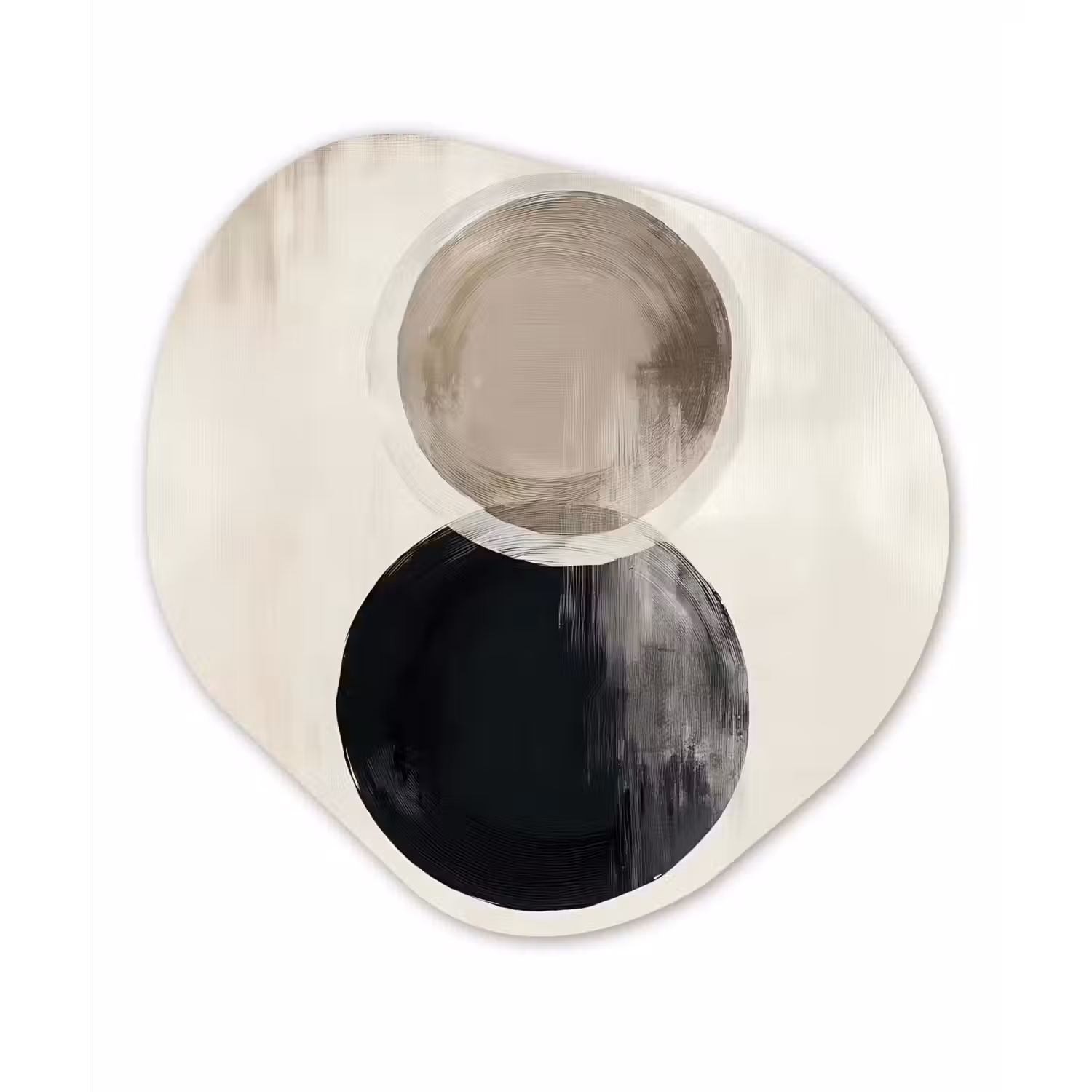 Cirkels - Vorm - Beige - Abstract Wandcirkel Organisch Forex 3mm klein -3d