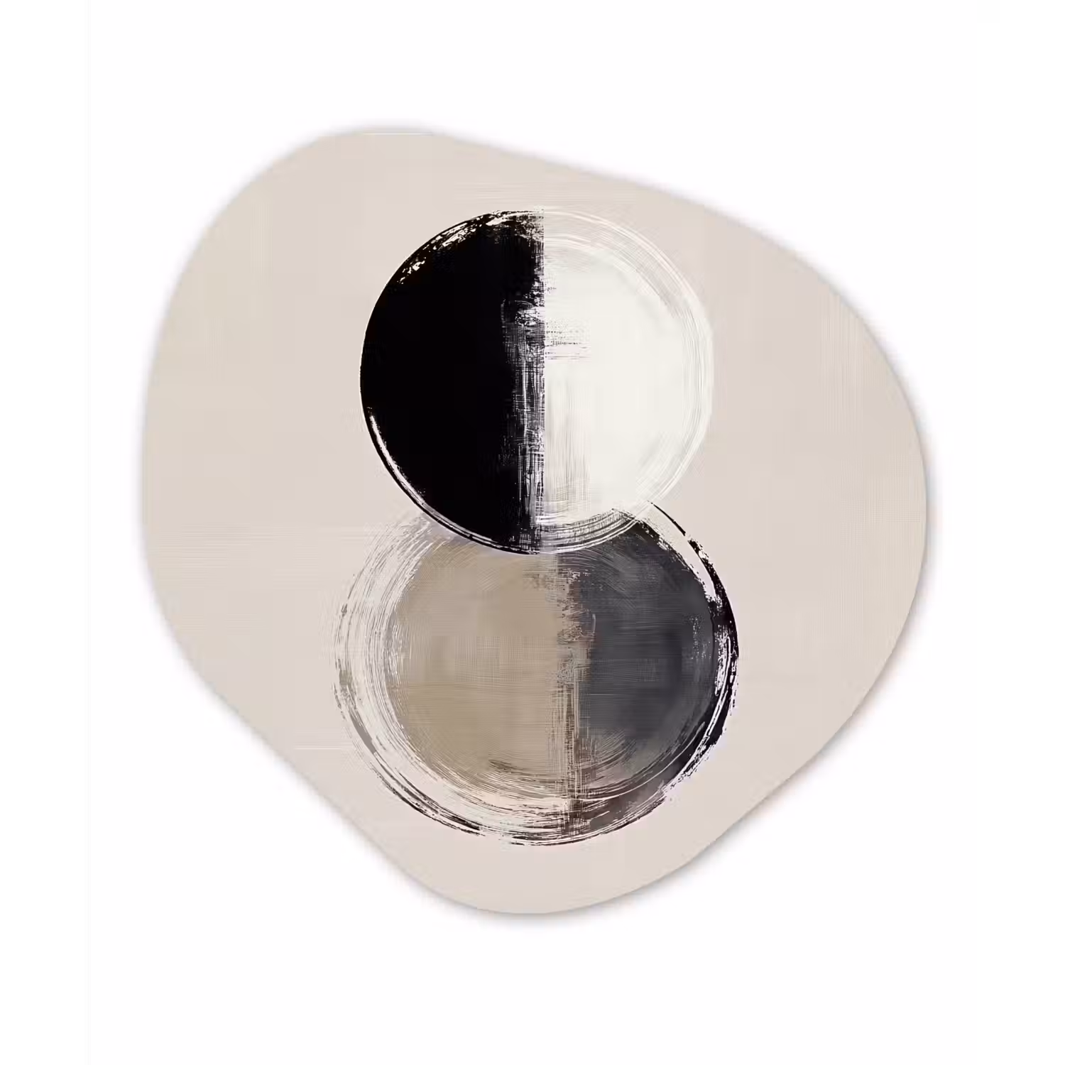Cirkels - Strepen - Minimalistisch - Zwart Wandcirkel Organisch Forex 3mm klein -3d