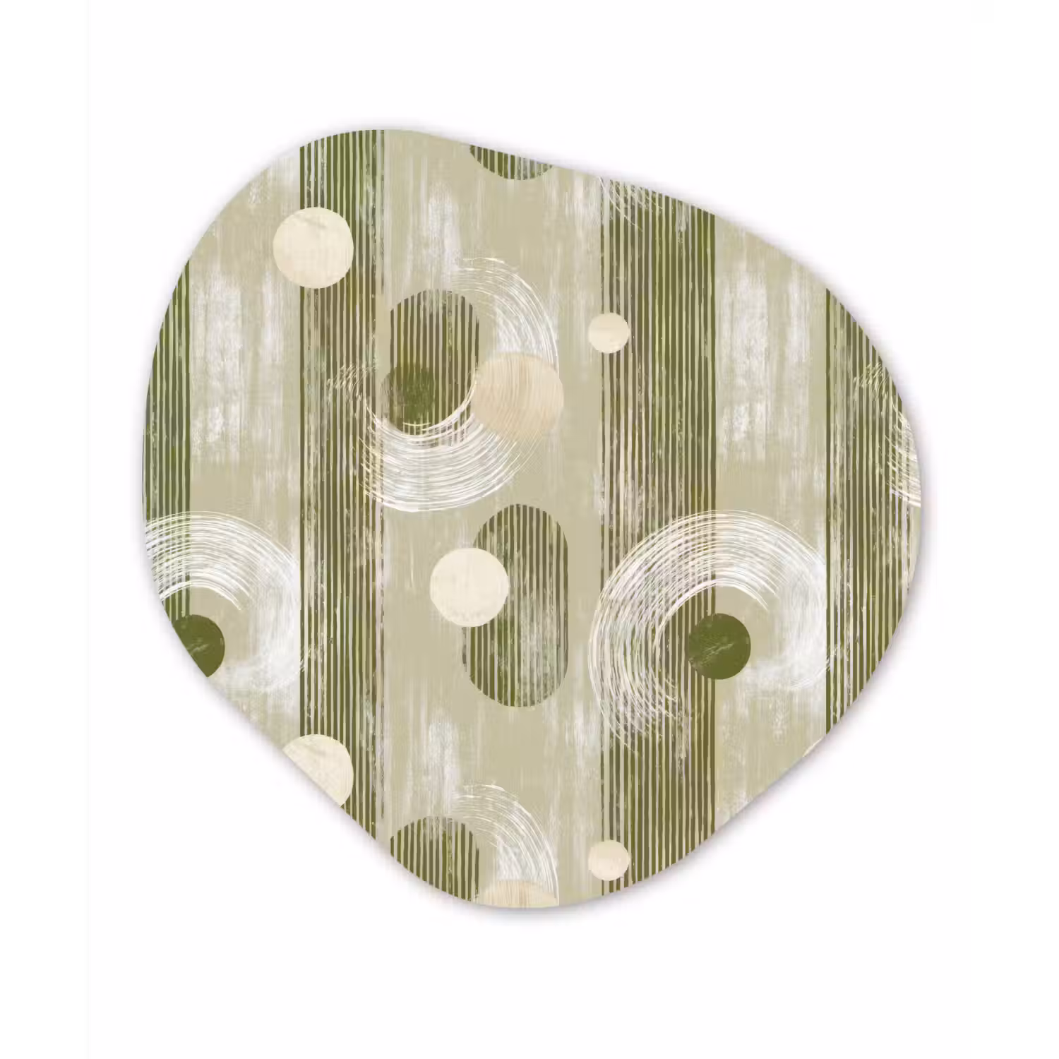 Artistiek - Modern - Groen Wandcirkel Organisch Forex 3mm klein 629 -3d