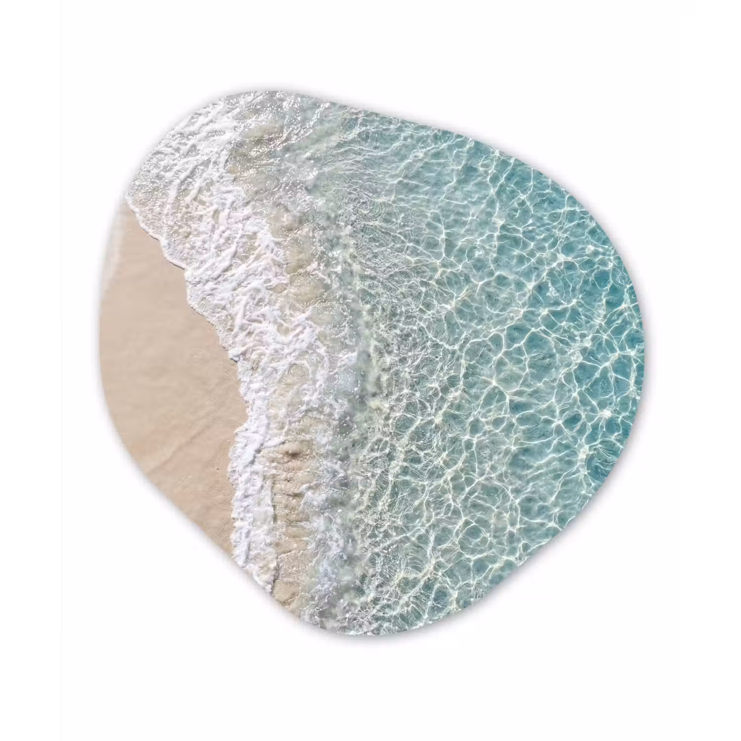 Kust - Zand - Blauw Wandcirkel Organisch Forex 3mm klein -3d