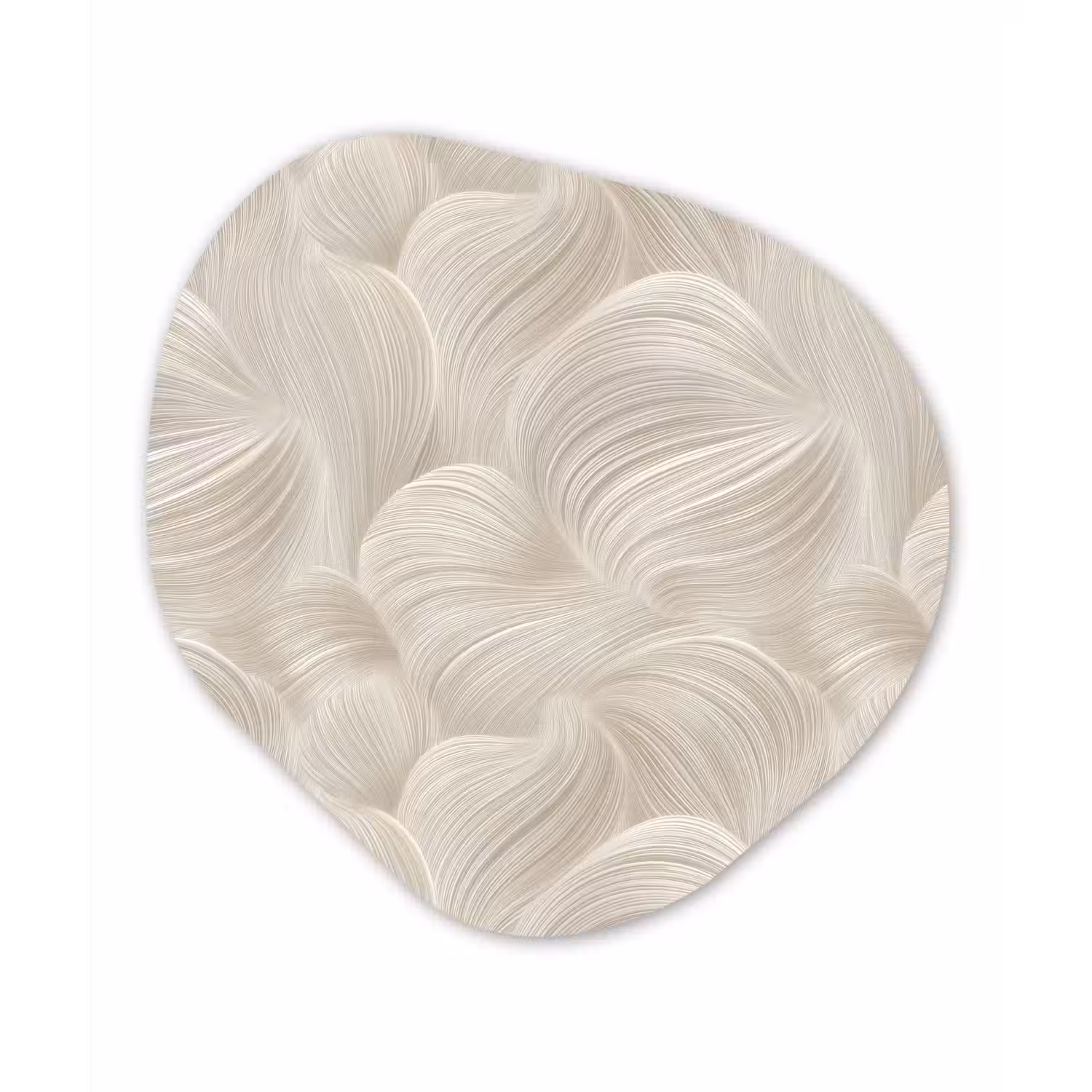 Lijnen - Waaier - Beige Wandcirkel Organisch Forex 3mm klein 629 -3d