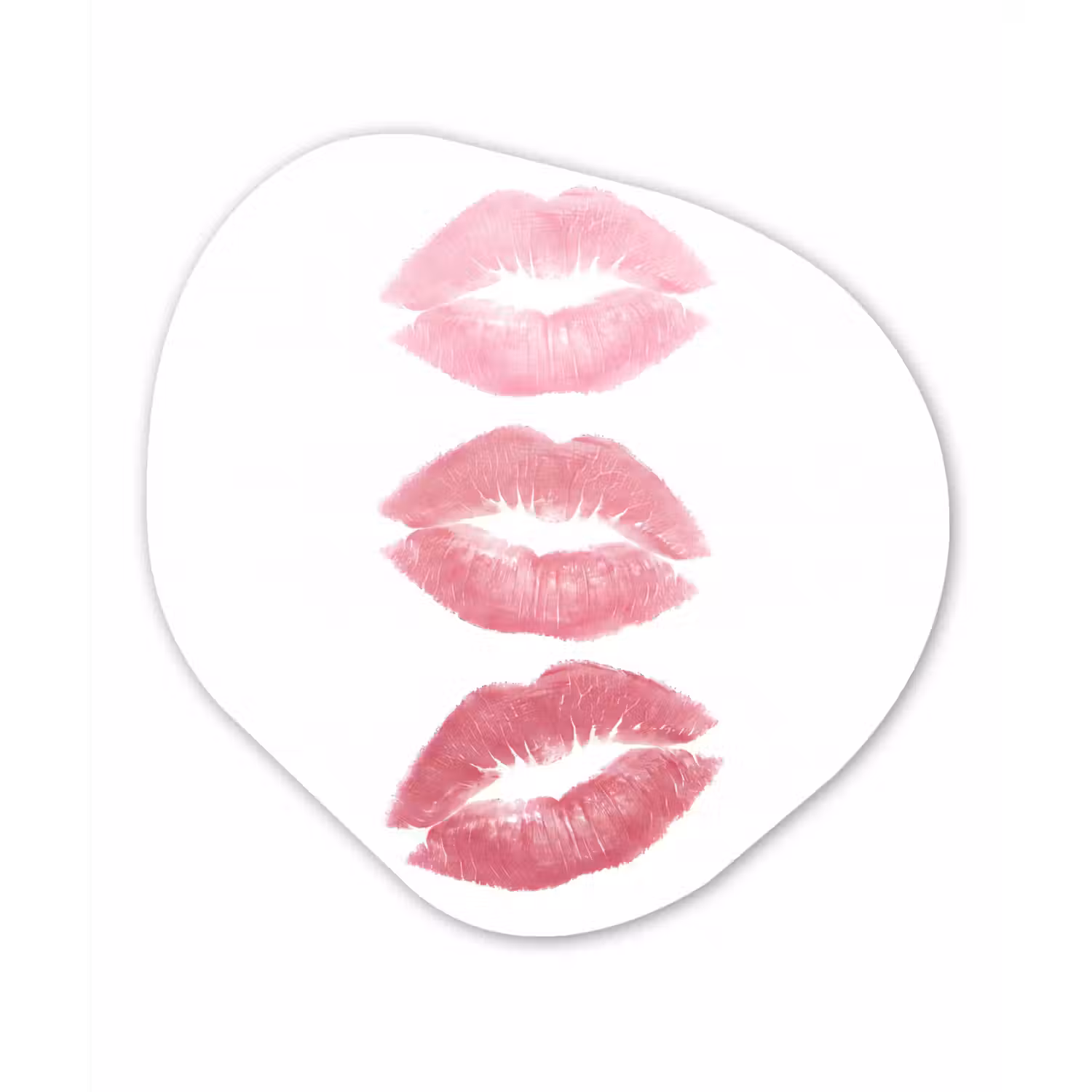 Lippen - Kusafdruk - Roze - Modern - Abstract Wandcirkel Organisch Forex 3mm klein -3d